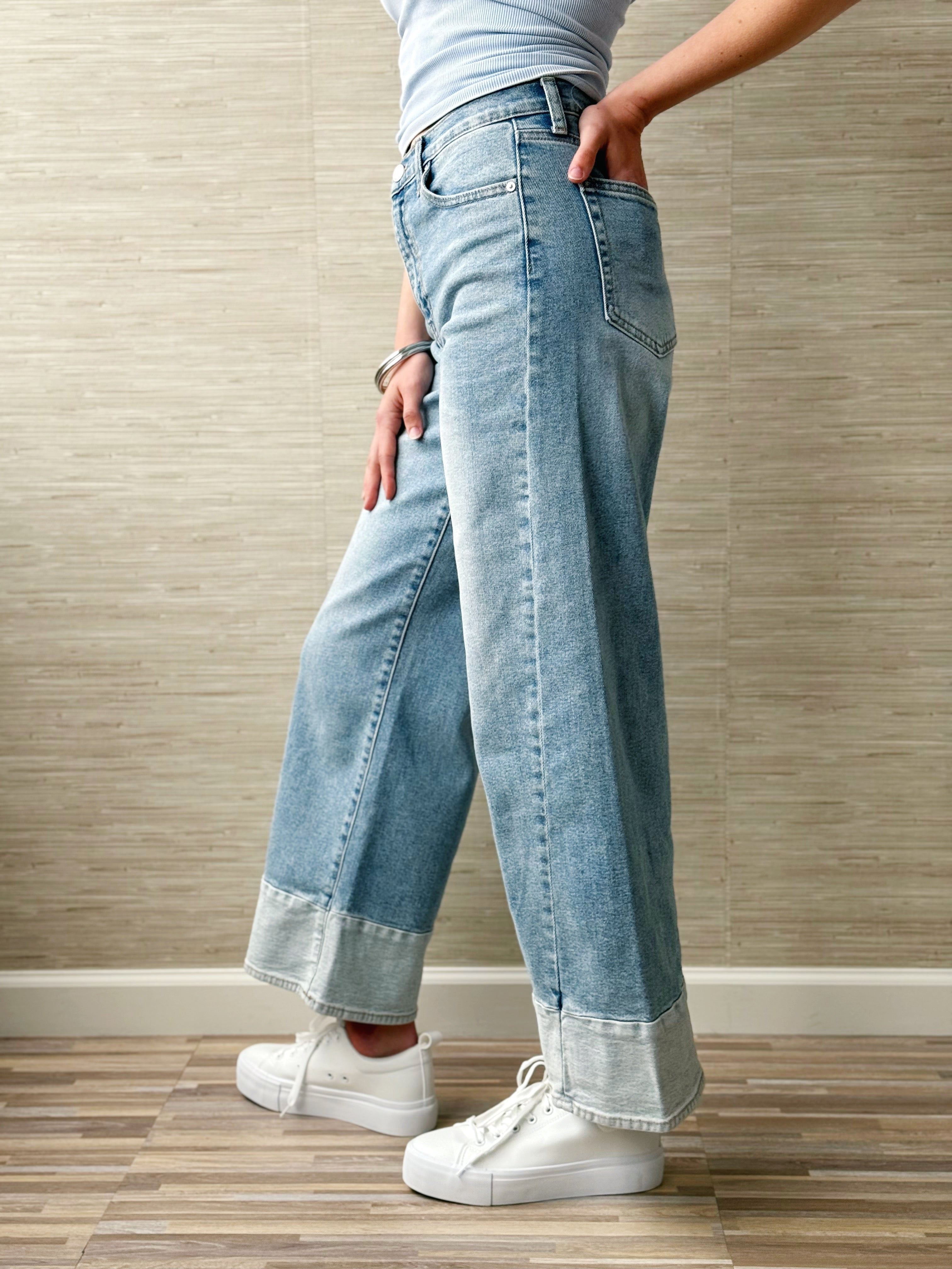 [JUST BLACK] Nita Jean - LIGHT DENIM - willows clothing WIDE LEG