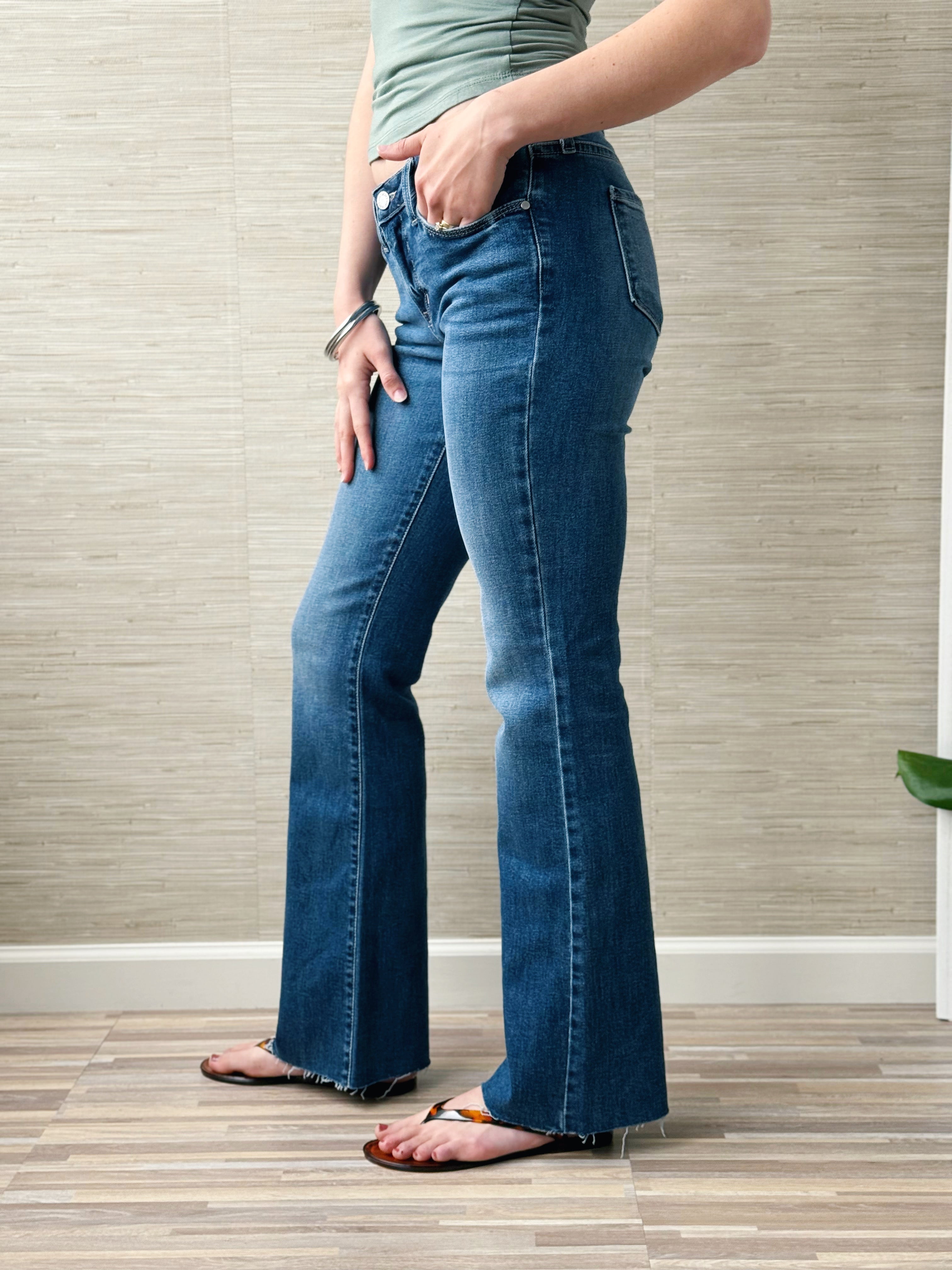 [JUST BLACK] Renna Jean - MEDIUM DENIM - willows clothing BOOTCUT