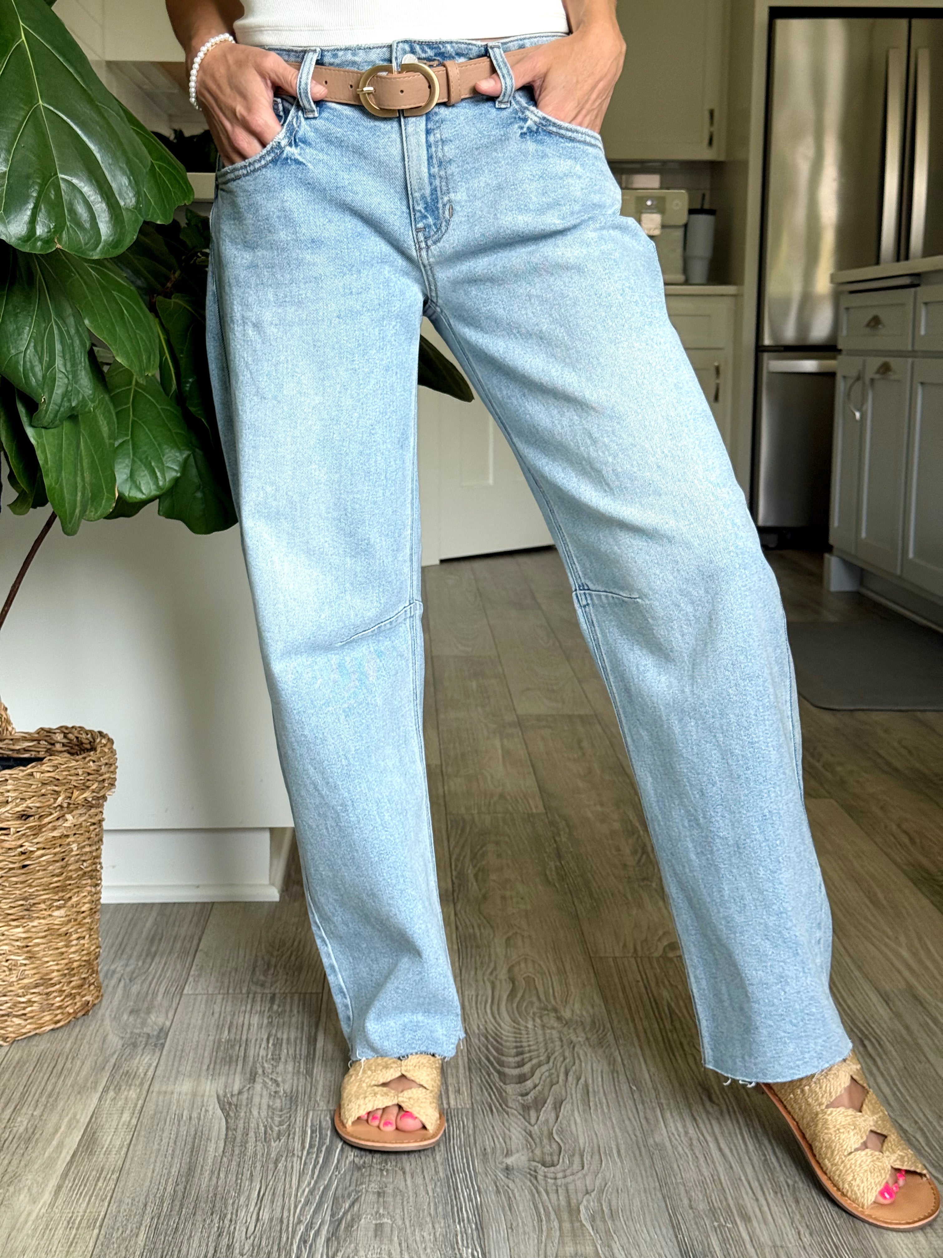 [JUST USA] Lennon Jean - LIGHT DENIM - willows clothing BARREL JEAN