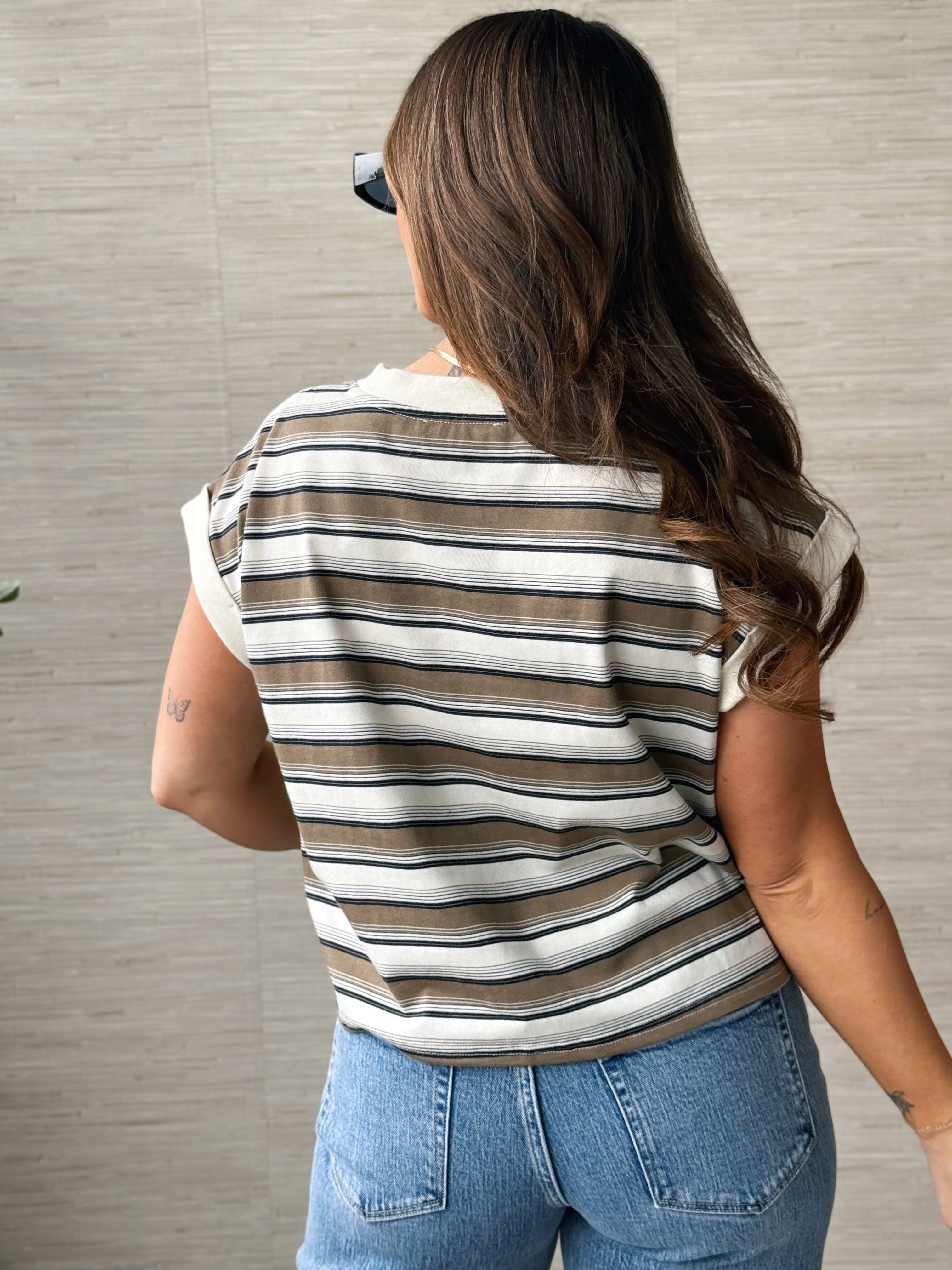 Kameron Tee - CREAM MULTI - willows clothing SWEATER