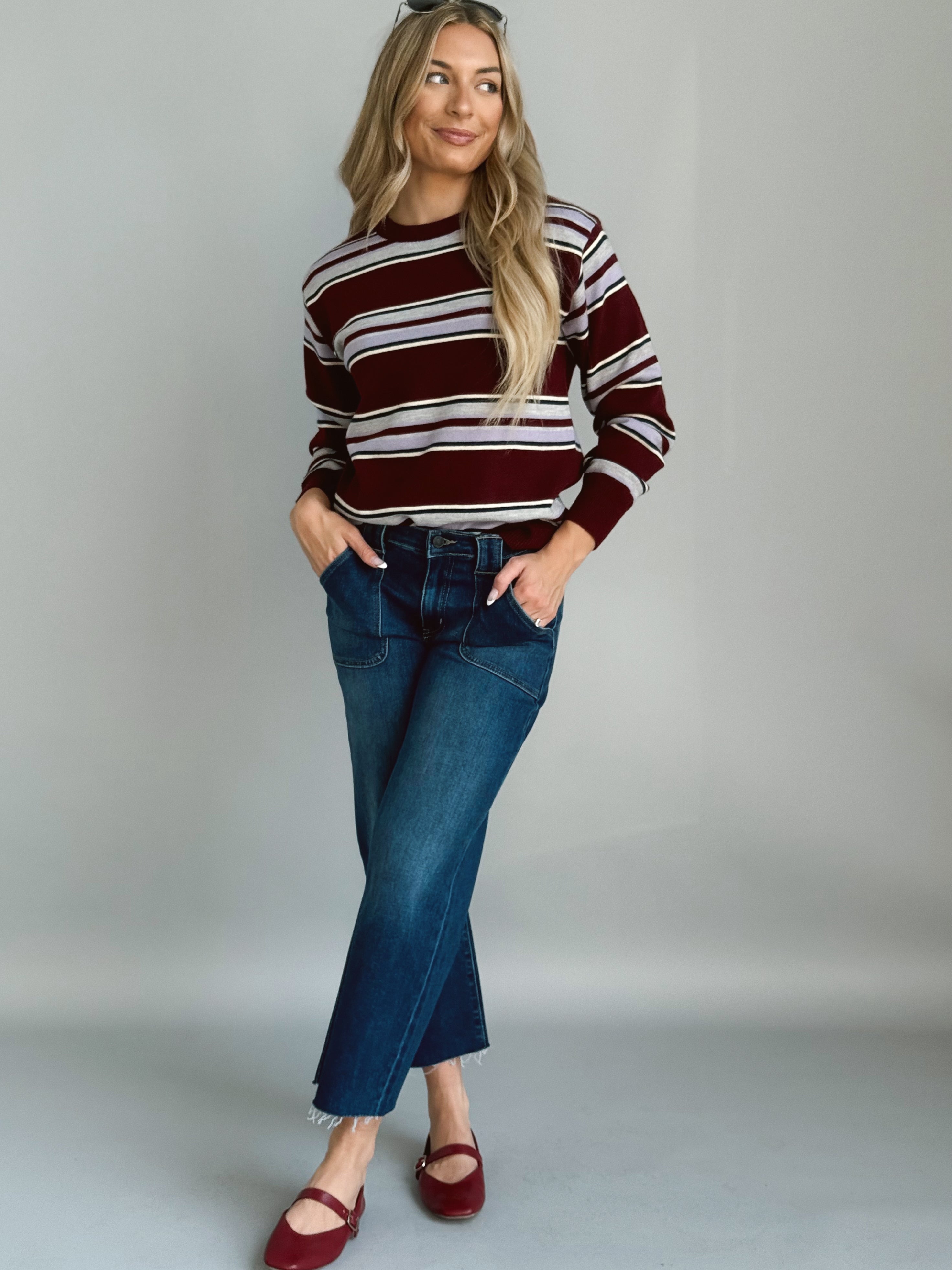 Karmen Sweater - BURGUNDY - willows clothing SWEATER