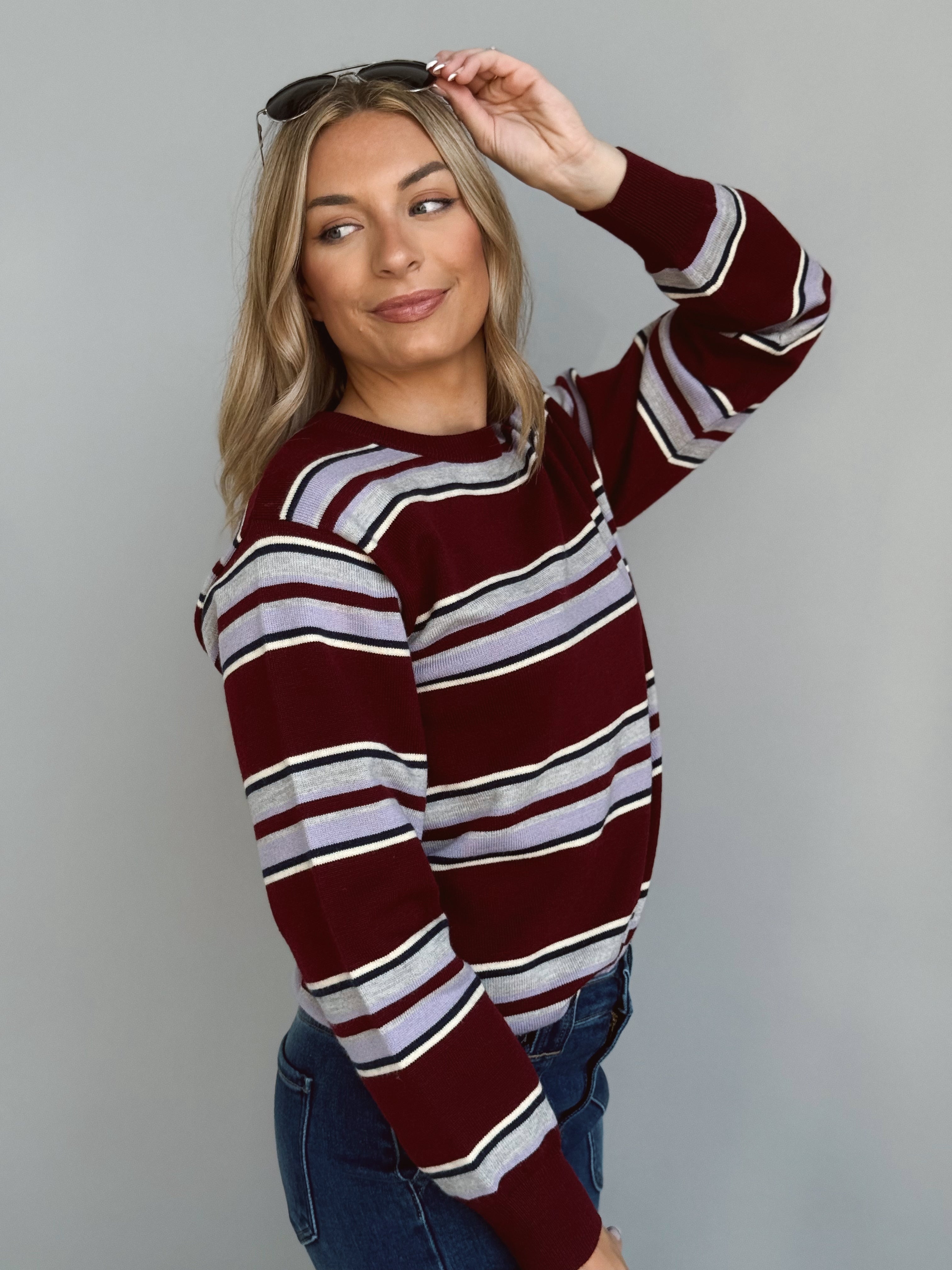 Karmen Sweater - BURGUNDY - willows clothing SWEATER