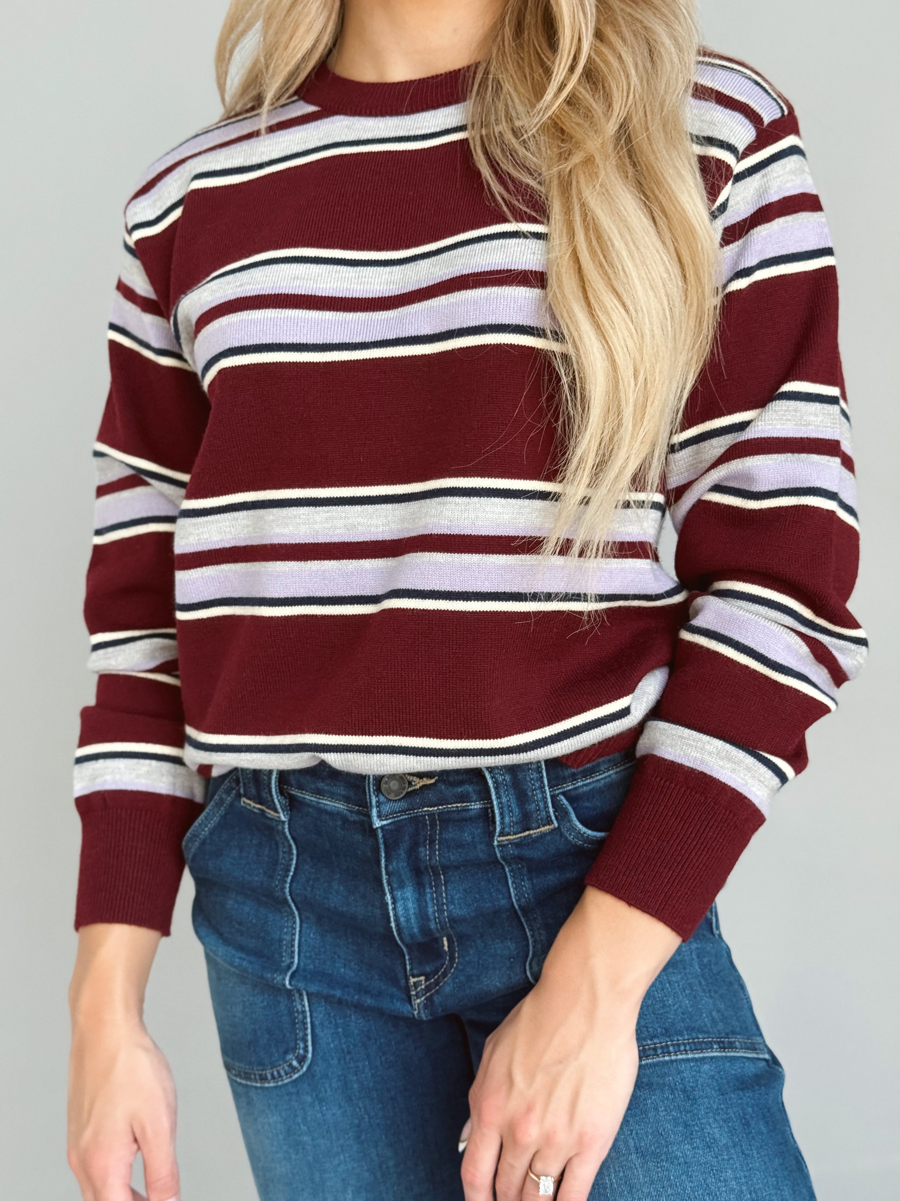 Karmen Sweater - BURGUNDY - willows clothing SWEATER