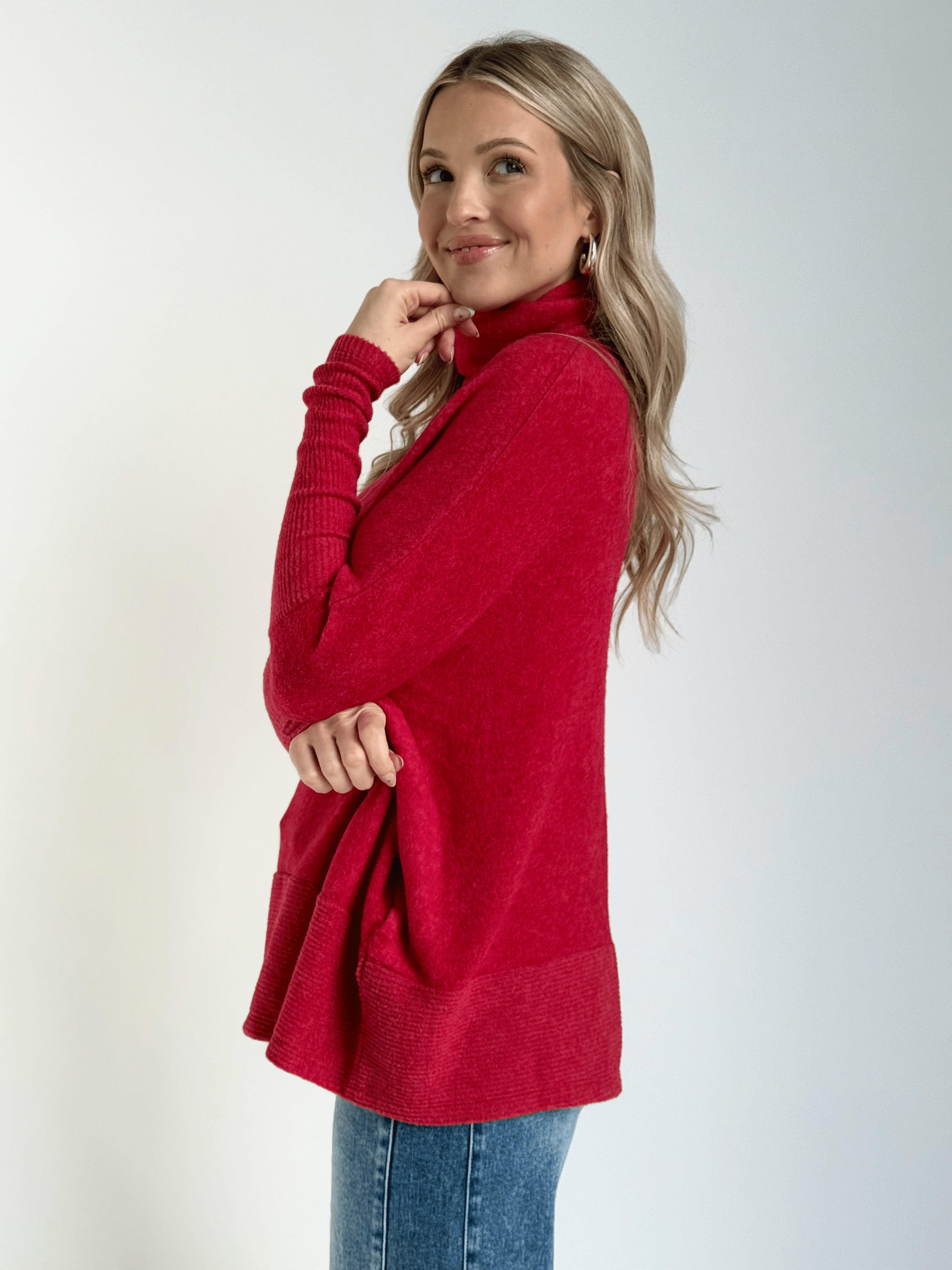 Kaya Sweater - DARK RED - willows clothing SWEATER