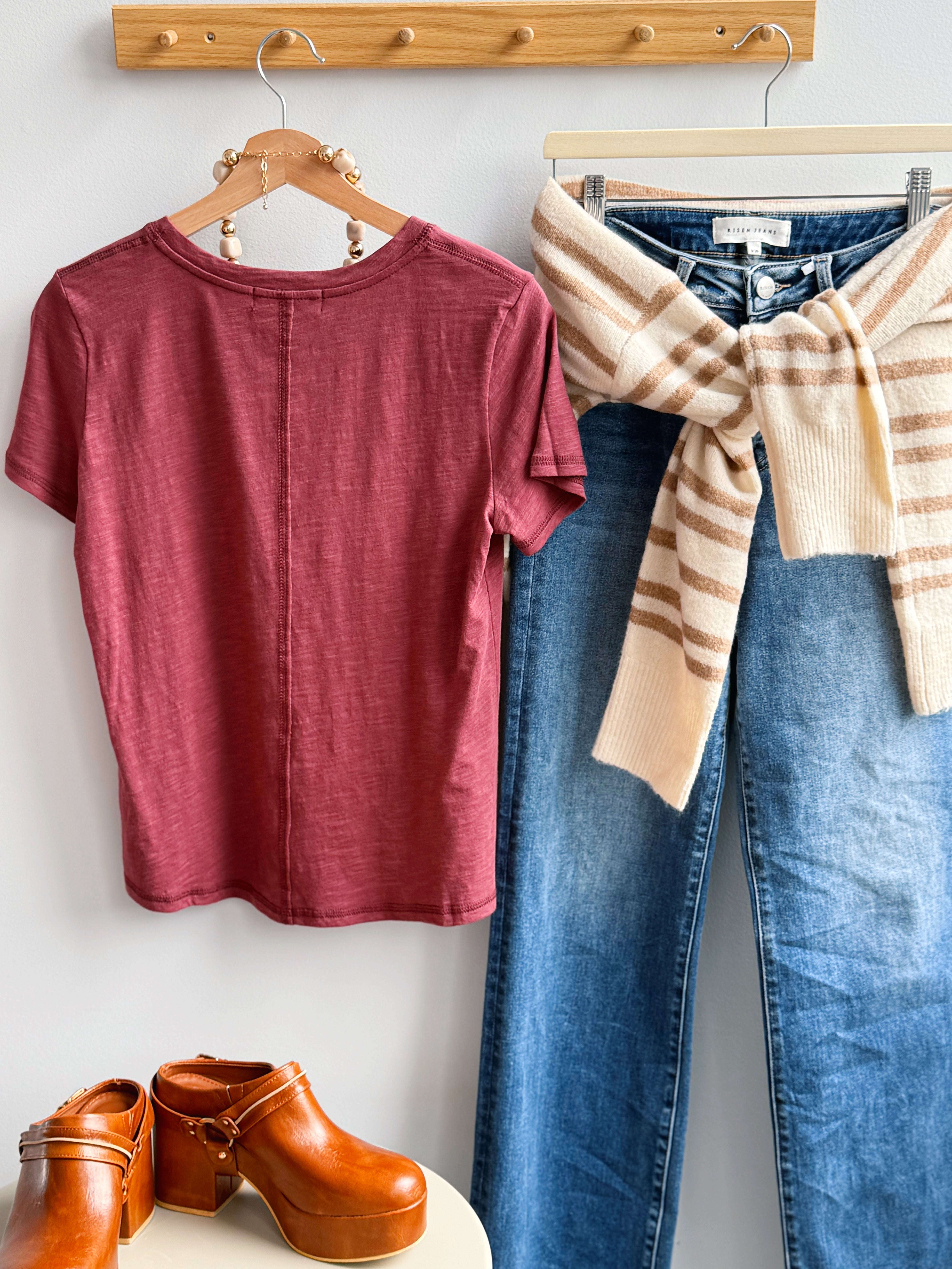 Keller Tee - RED BROWN - willows clothing S/S SHIRT