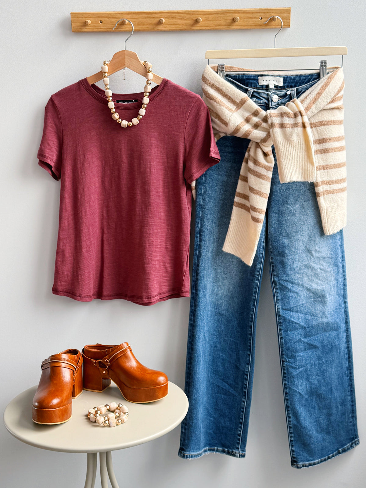 Keller Tee - RED BROWN - willows clothing S/S SHIRT