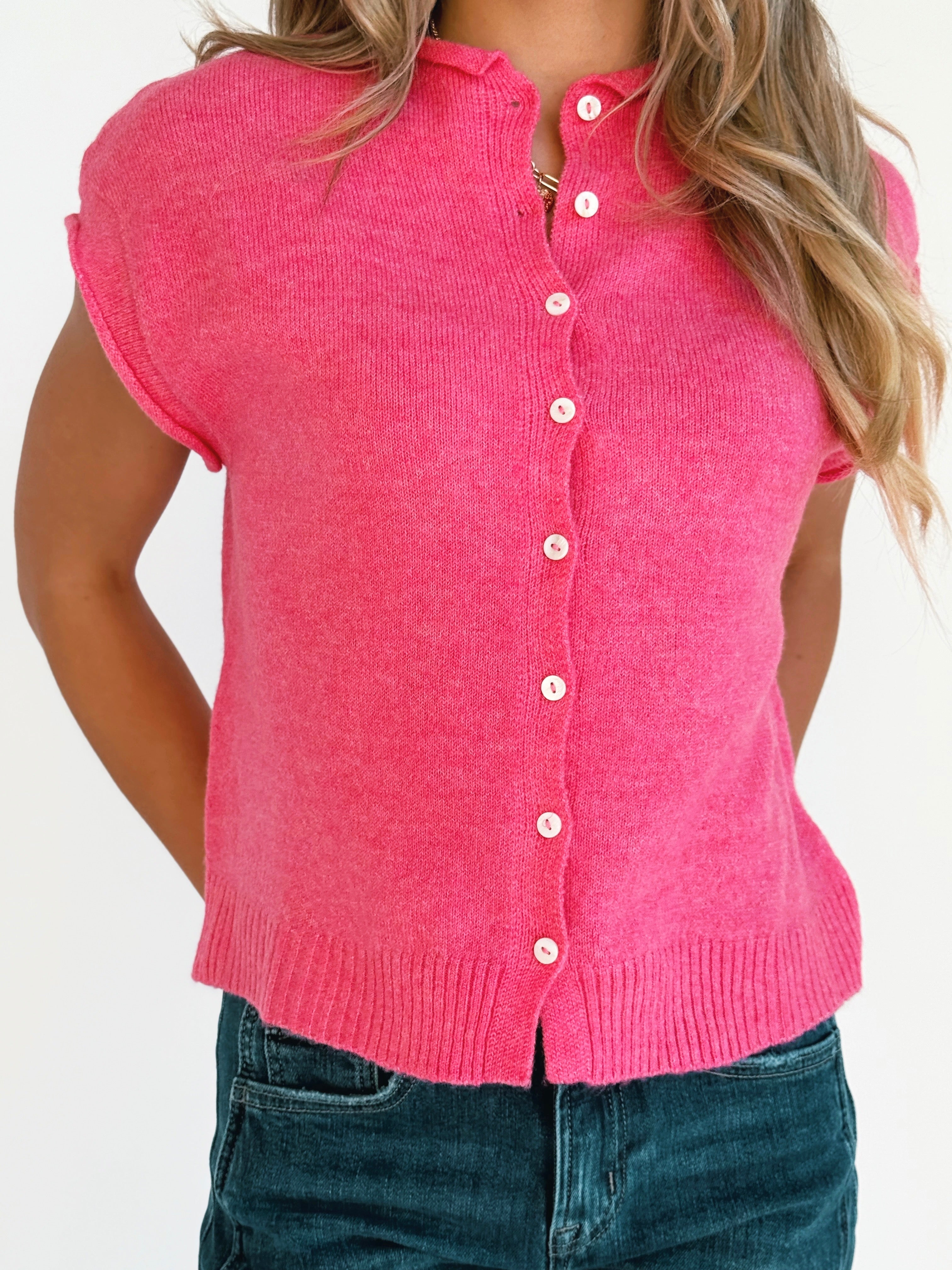 Kendall Cardigan - BUBBLEGUM - willows clothing SWEATER