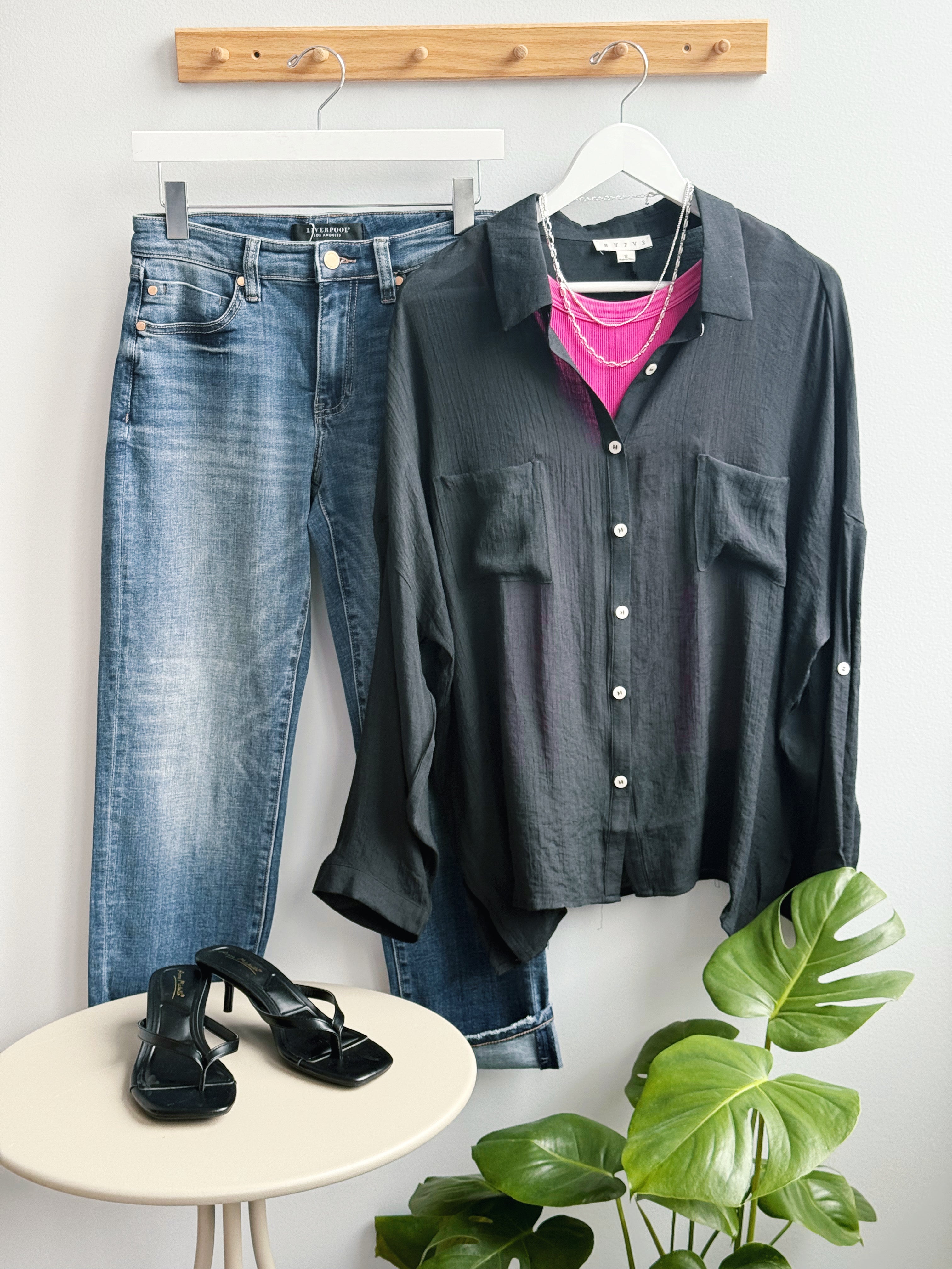 Kimber Shirt - BLACK - willows clothing L/S SHIRT