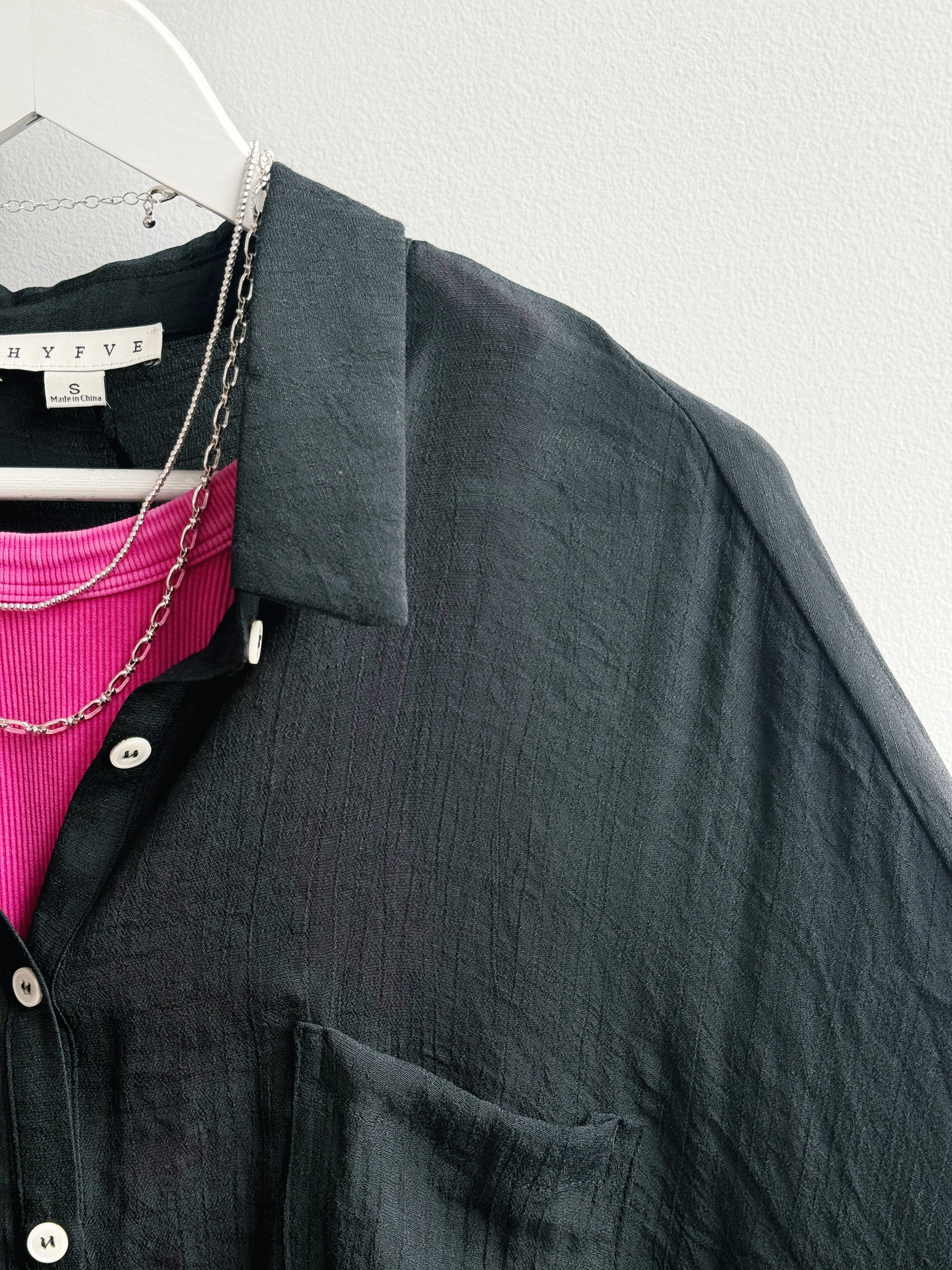 Kimber Shirt - BLACK - willows clothing L/S SHIRT