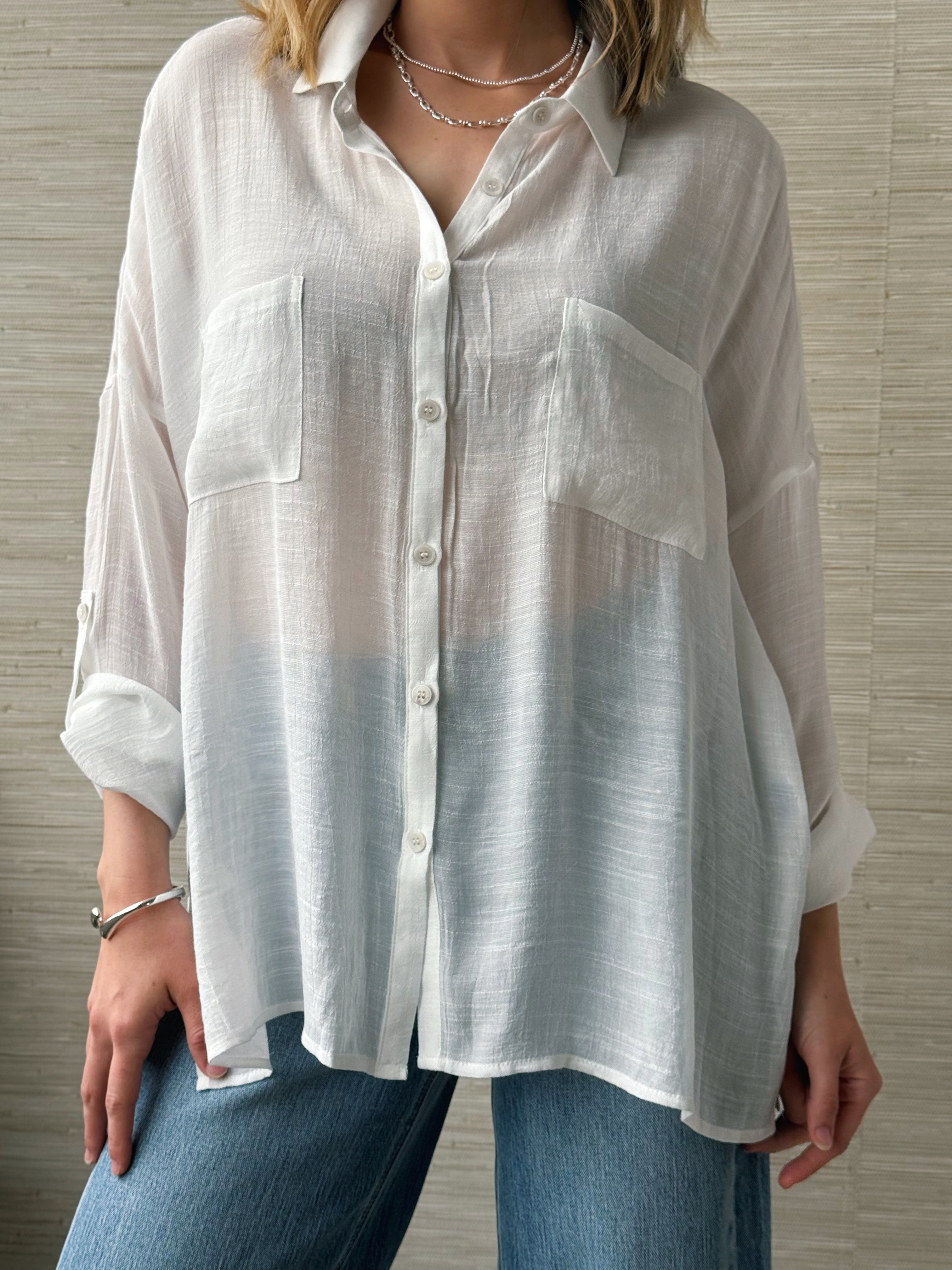 Kimber Shirt - WHITE - willows clothing L/S SHIRT