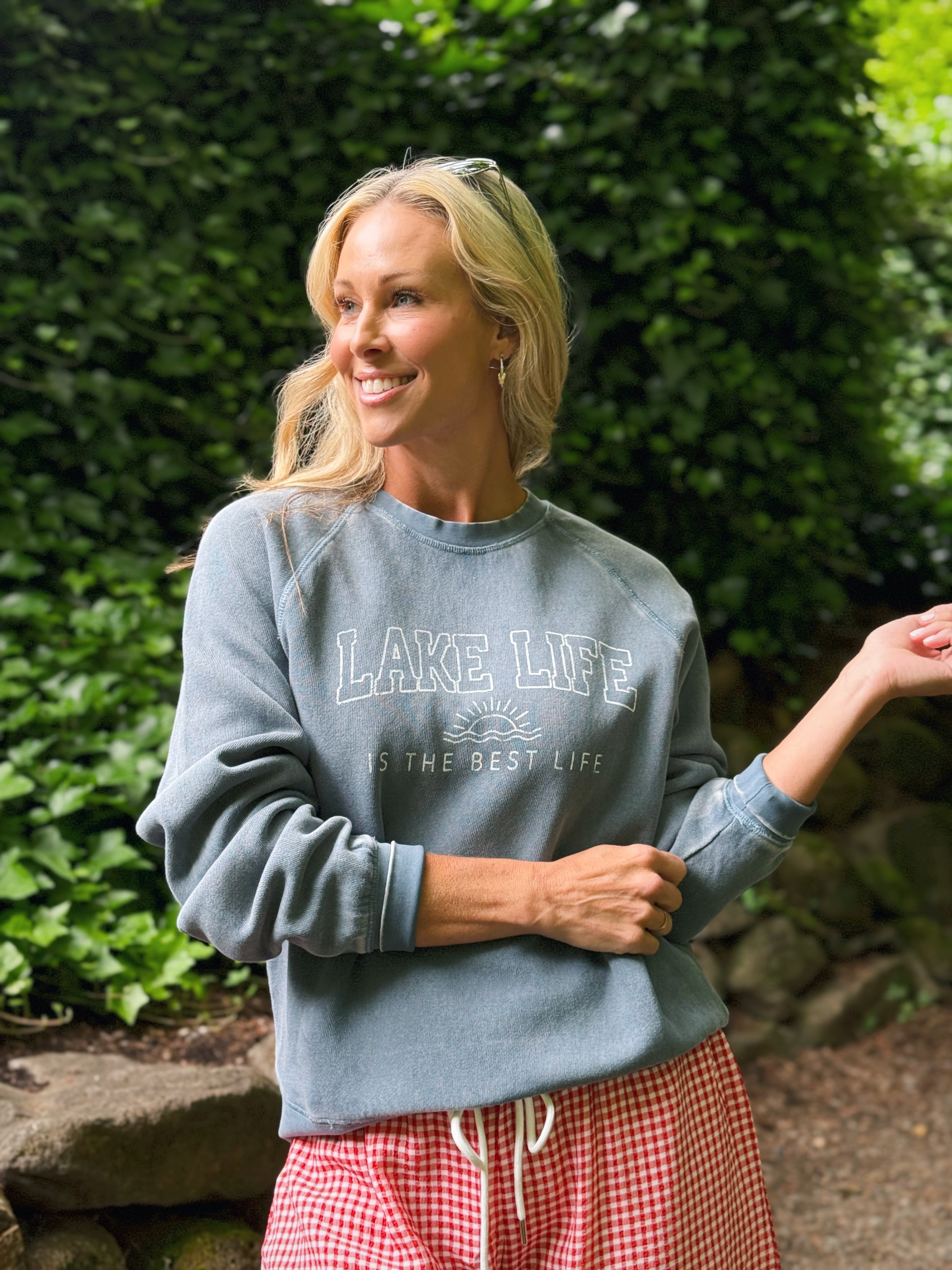 Lake Life Is the Best Life Sweatshirt - BLUE - willows clothing SWEATSHIRT
