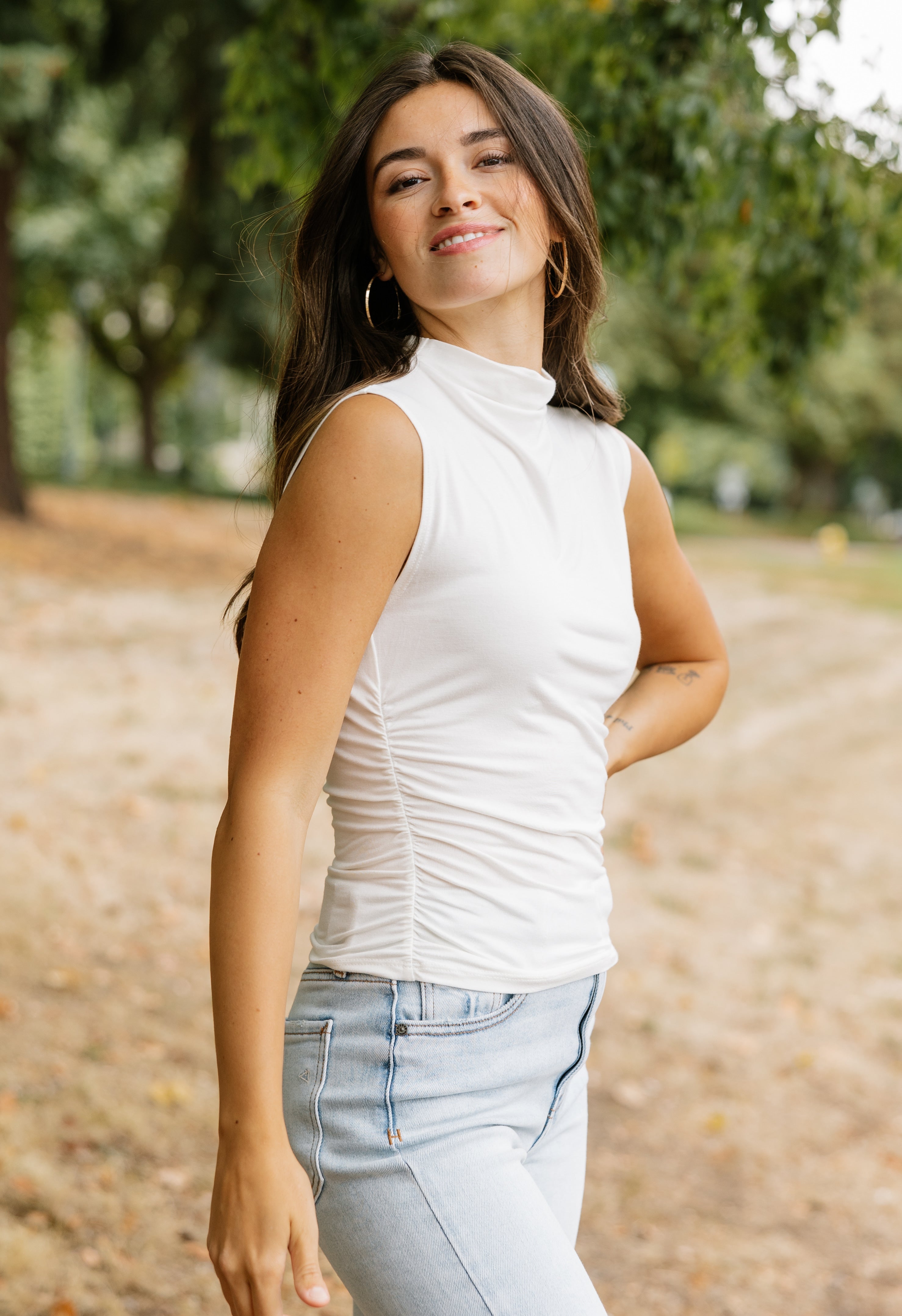 Lana Top - IVORY - willows clothing S/S SHIRT