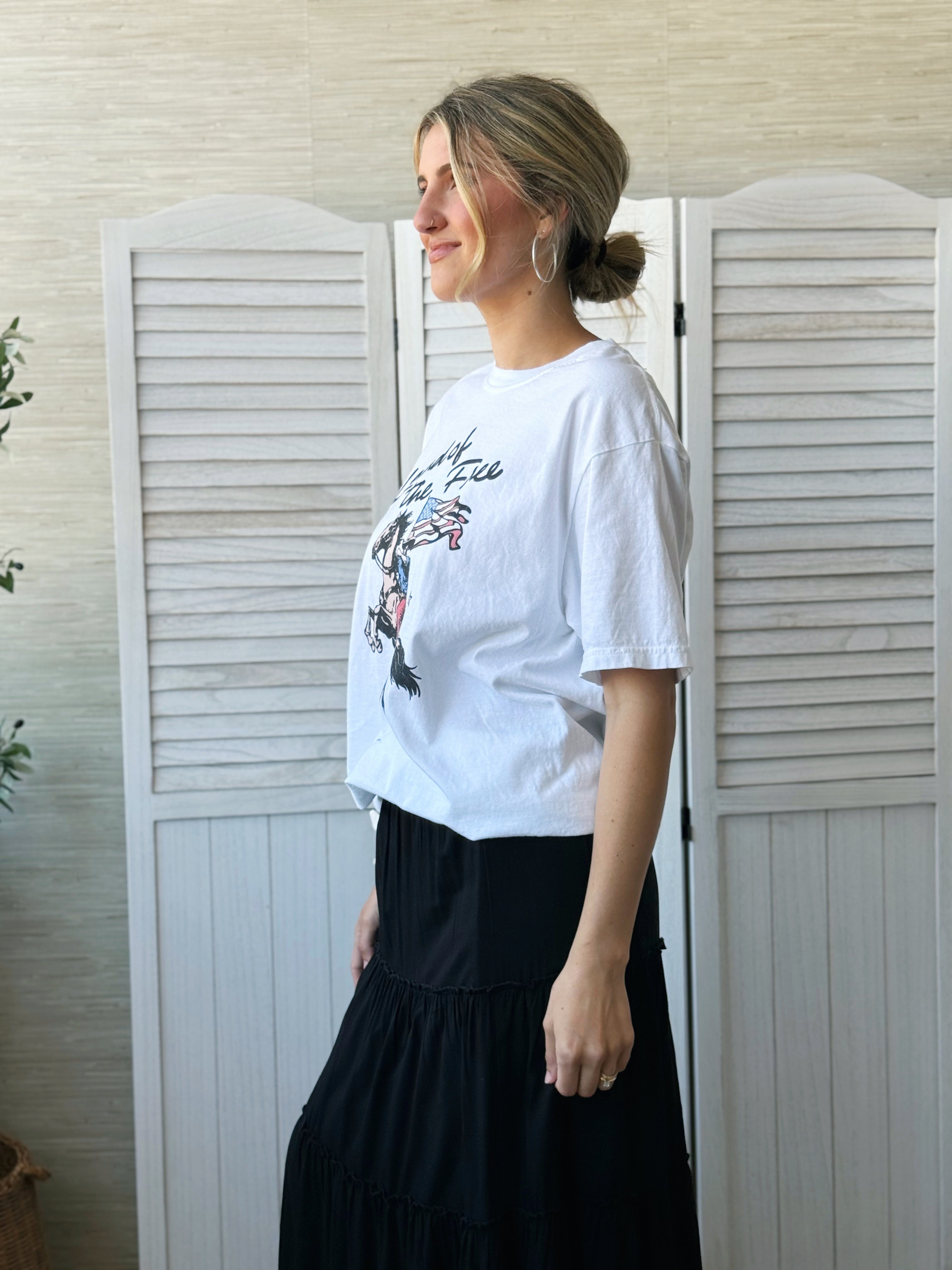 Land of the Free Tee - WHITE - willows clothing S/S SHIRT