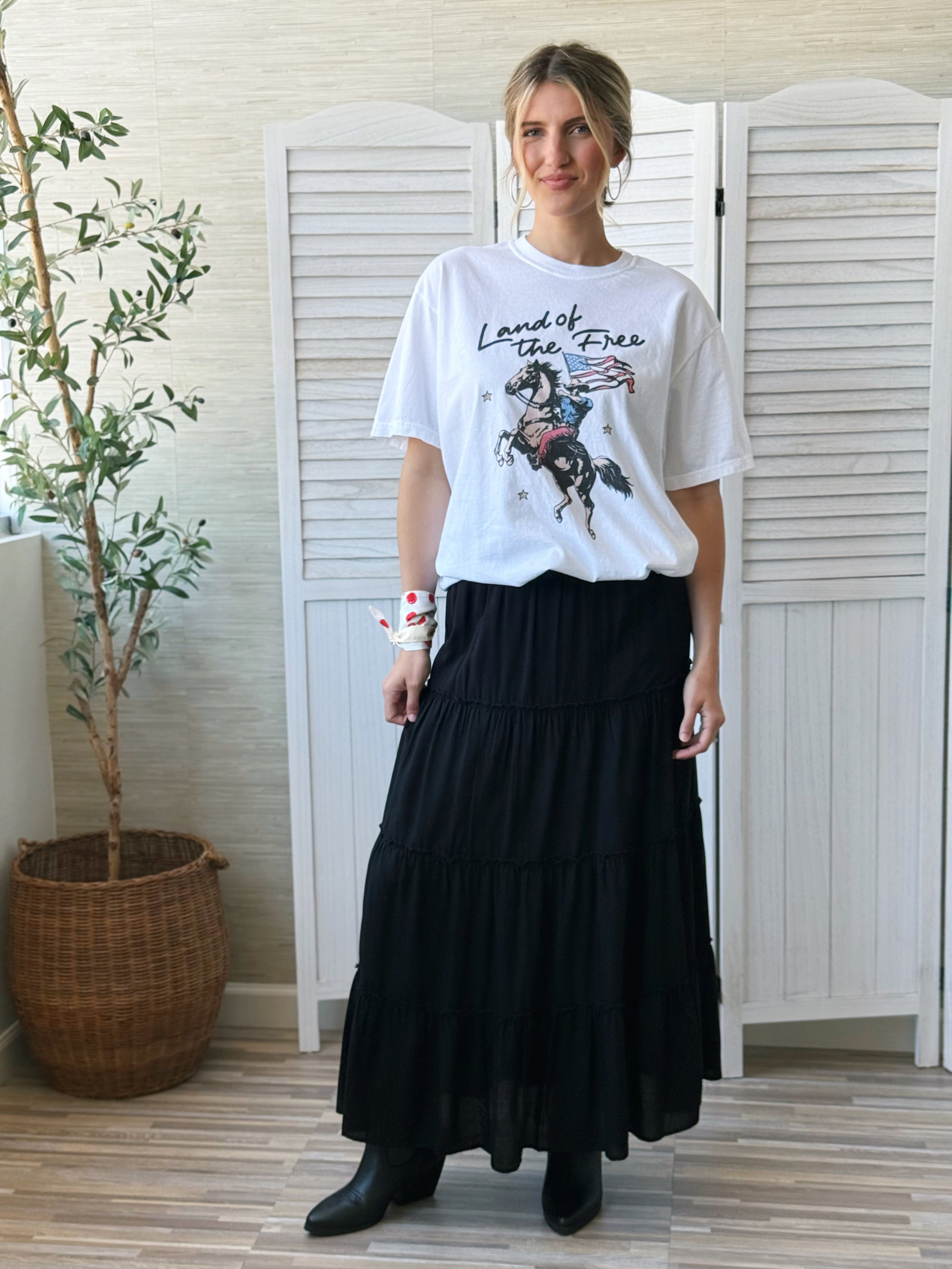 Land of the Free Tee - WHITE - willows clothing S/S SHIRT