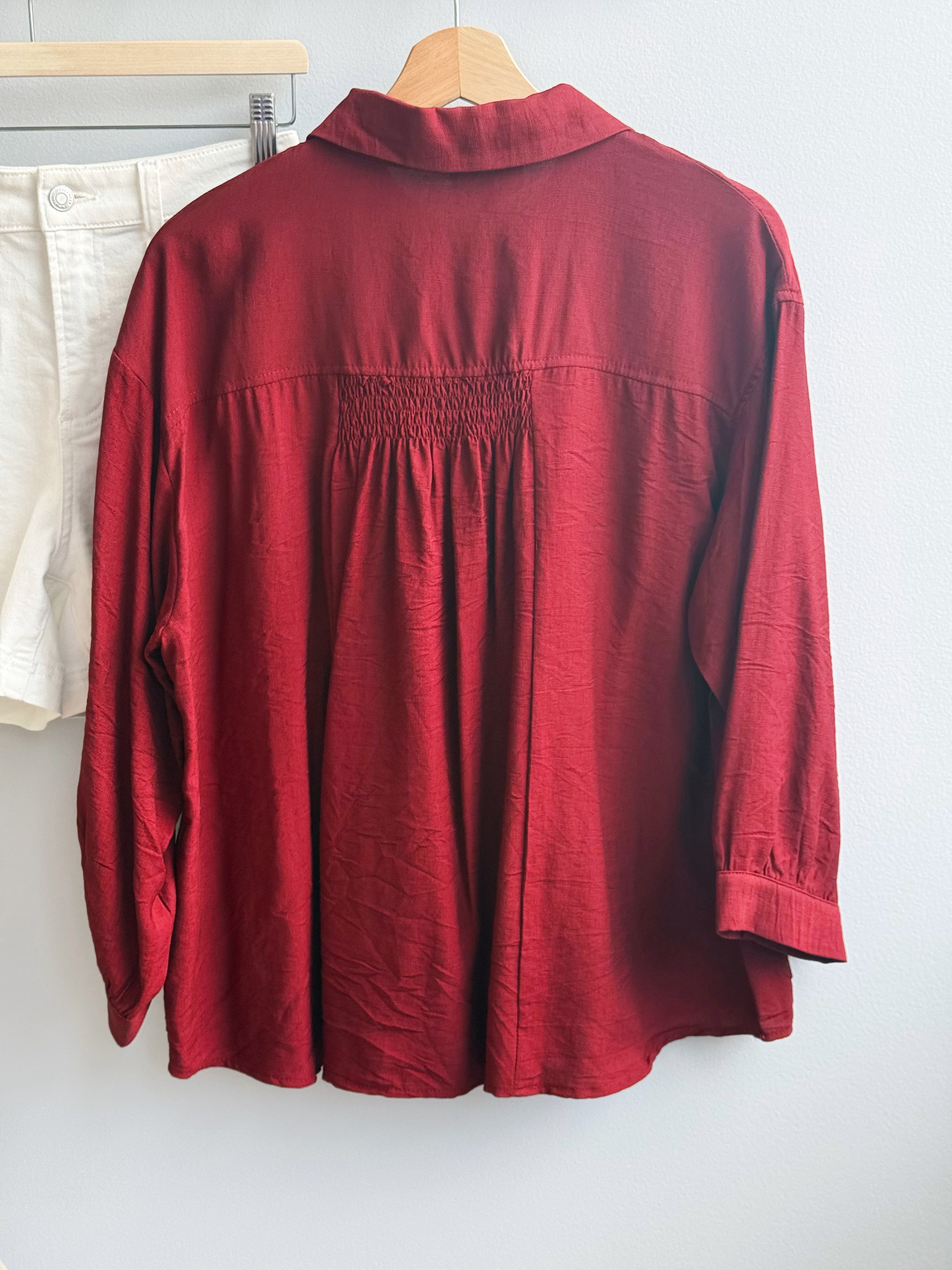 Landria Blouse - BURGUNDY - willows clothing BLOUSE