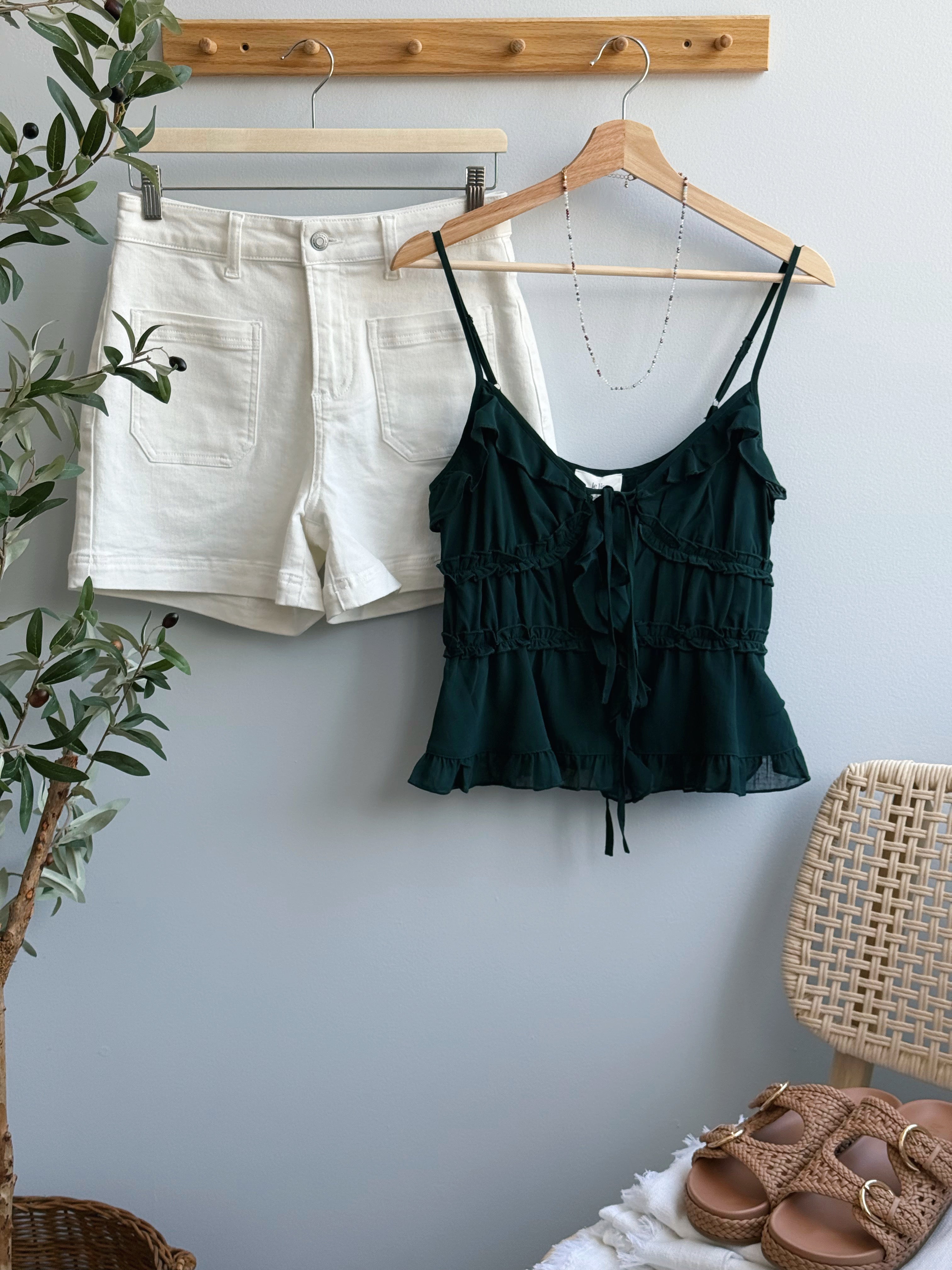 Last Song Tank - DARK GREEN - willows clothing TANKS