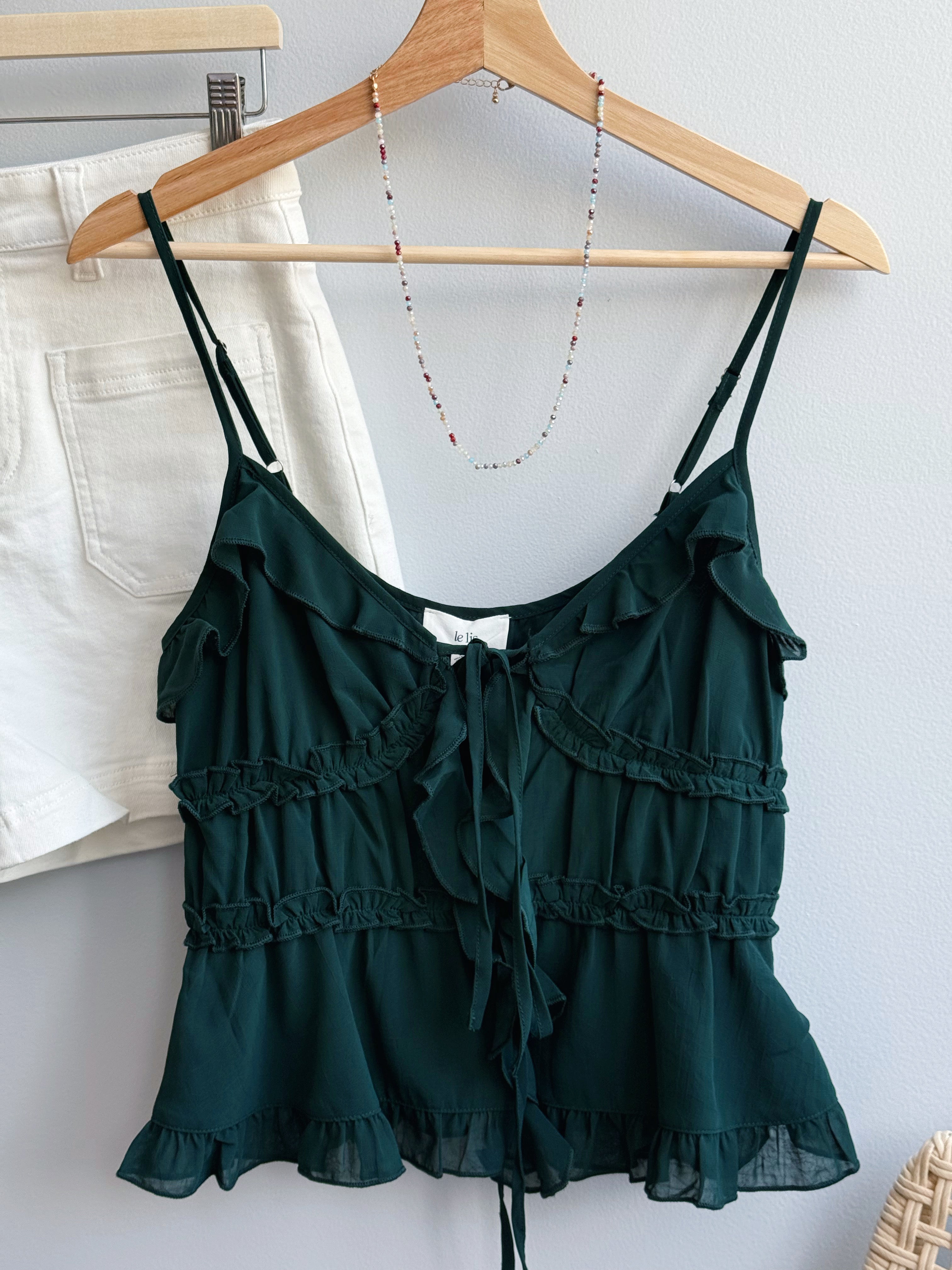Last Song Tank - DARK GREEN - willows clothing TANKS