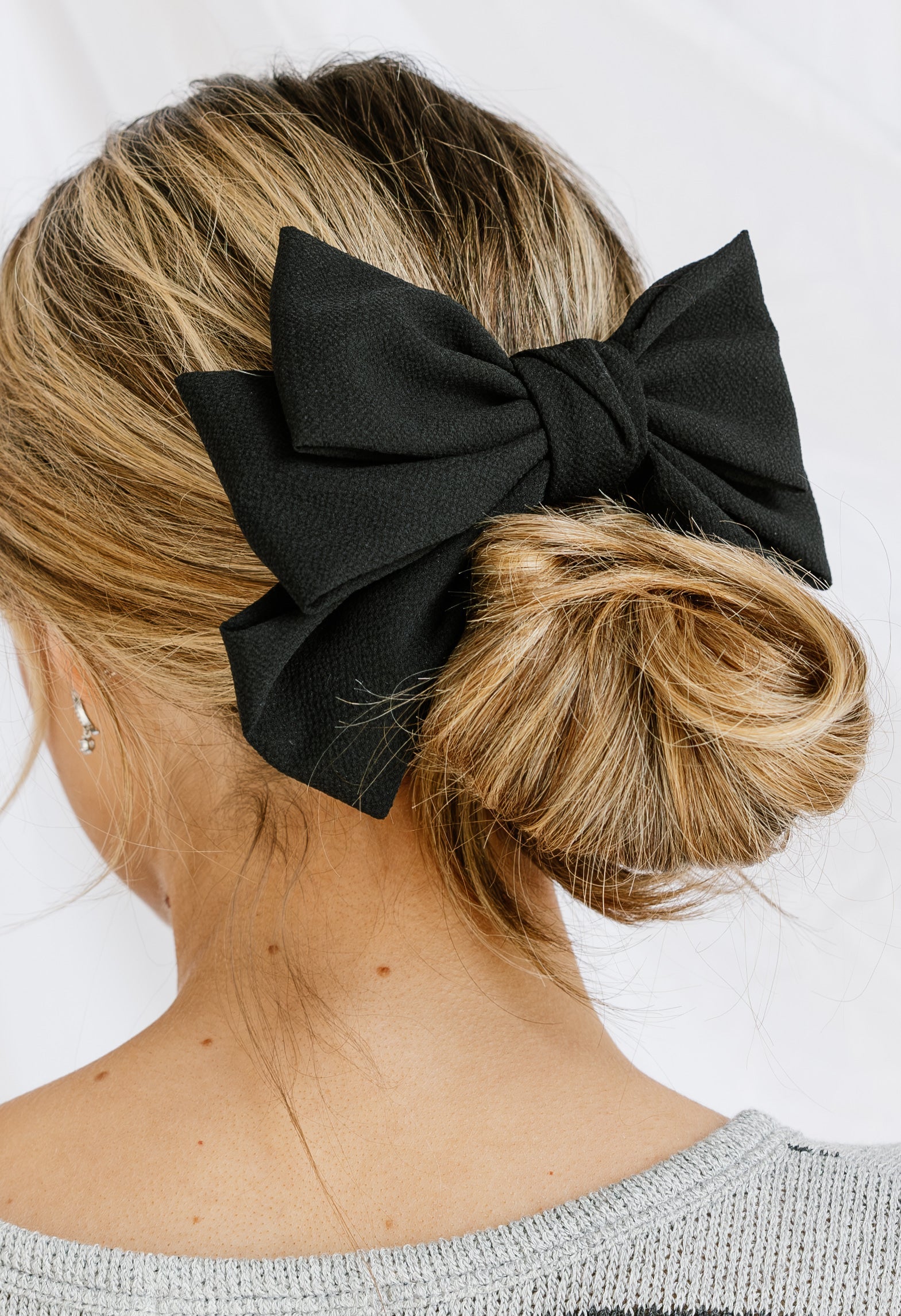 Layered Bow Hair Clip - BLACK - willows clothing Hair Clip