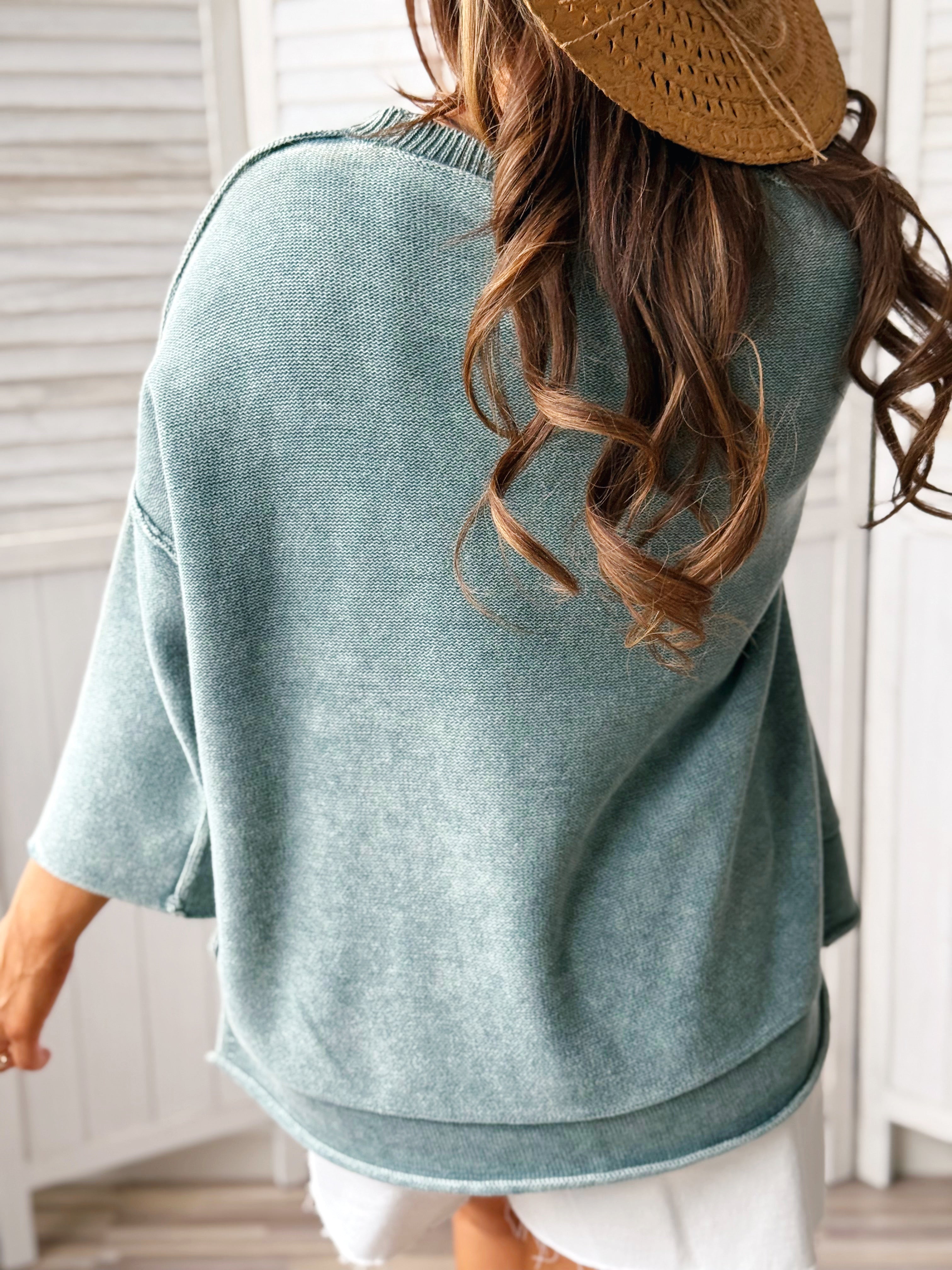 Layne Sweater - ASH JADE - willows clothing SWEATER