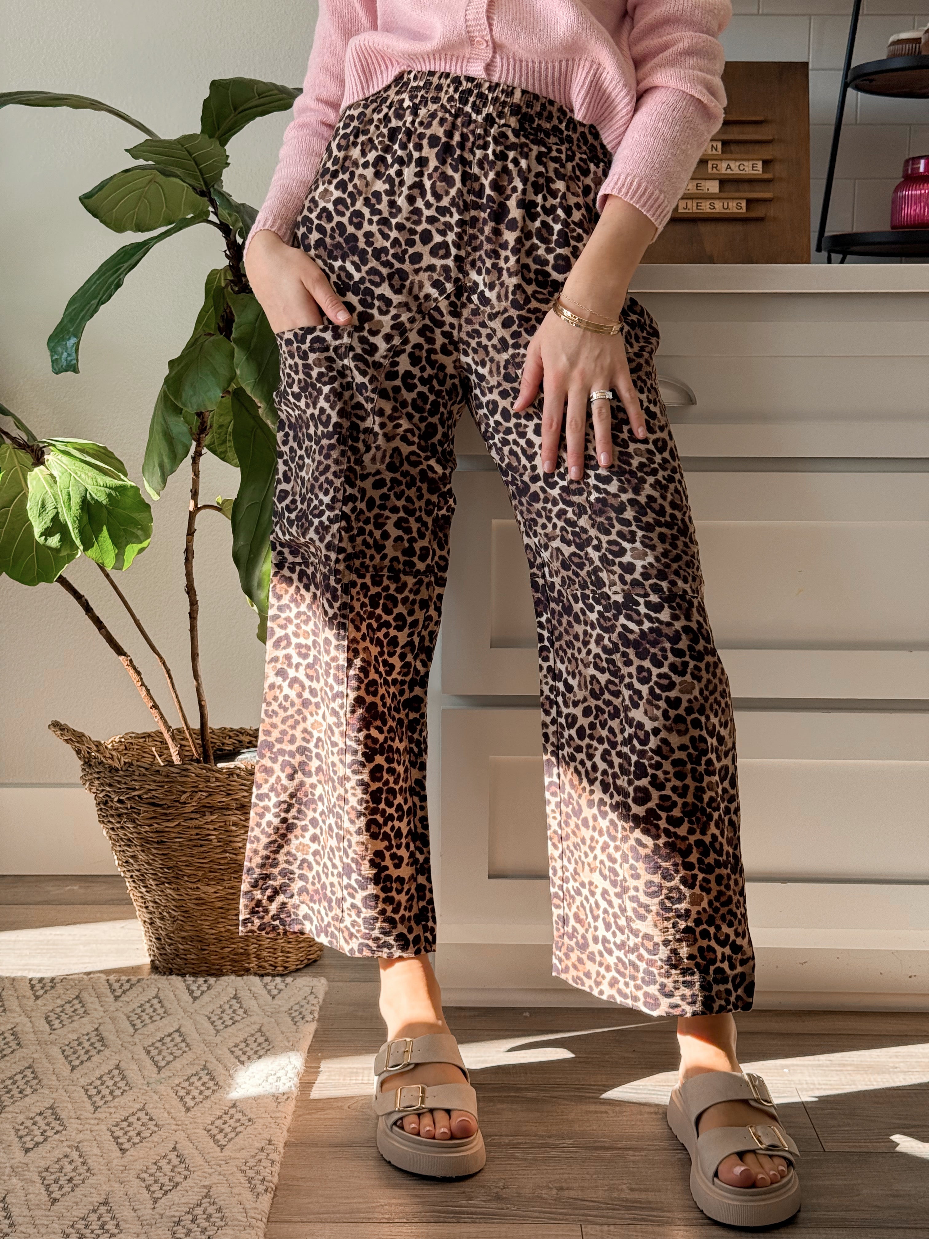 Lenny Pants - LEOPARD - willows clothing PANTS