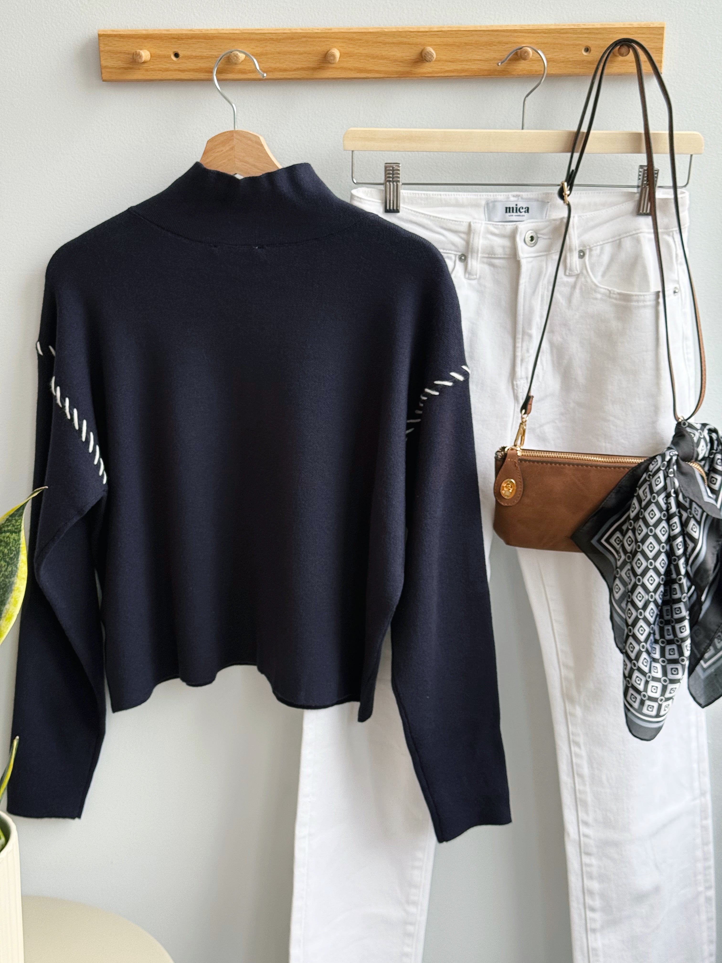 Leo Sweater - NAVY - willows clothing SWEATER