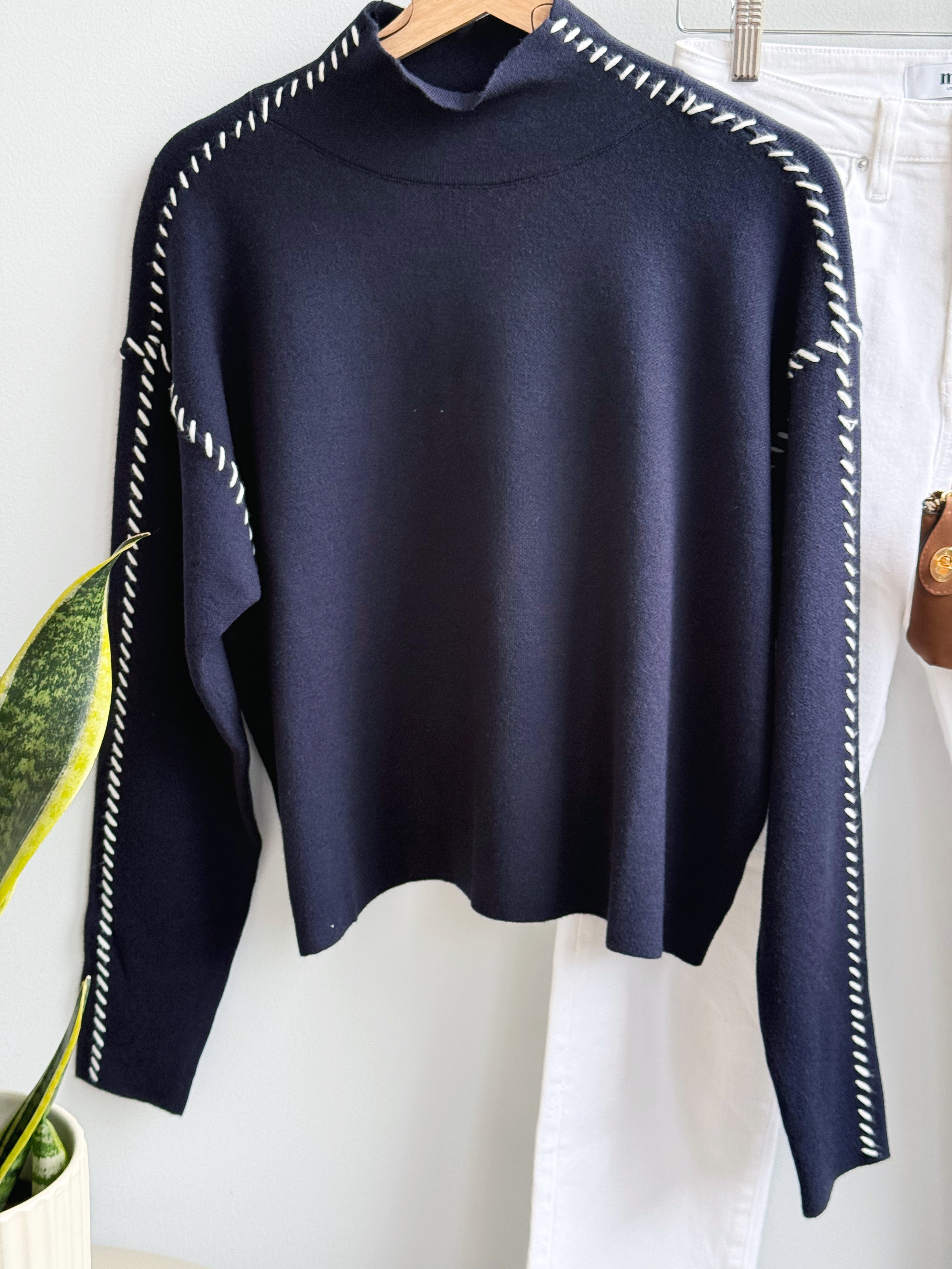 Leo Sweater - NAVY - willows clothing SWEATER