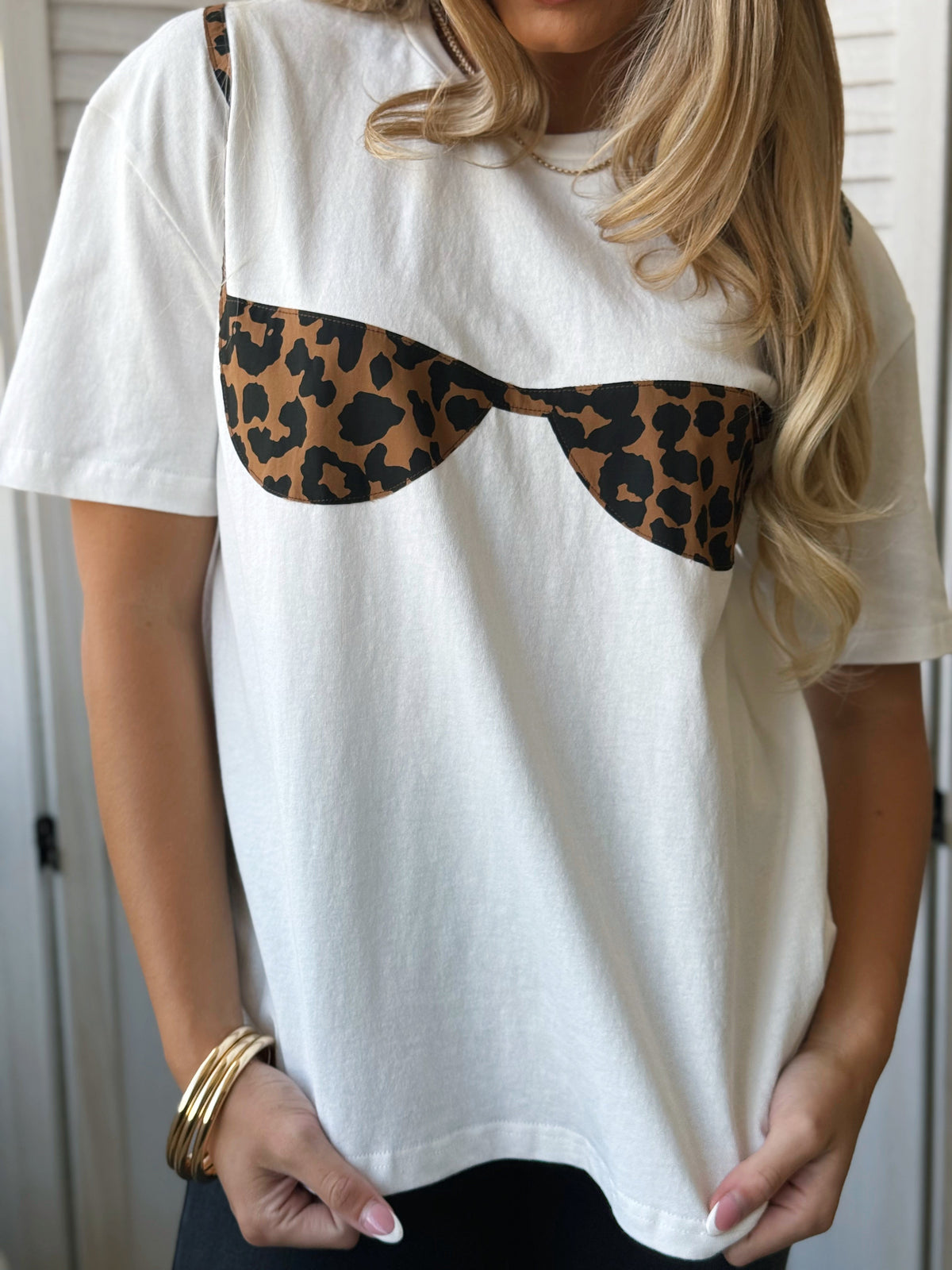 Leopard Girl Bikini Tee - IVORY - willows clothing S/S SHIRT