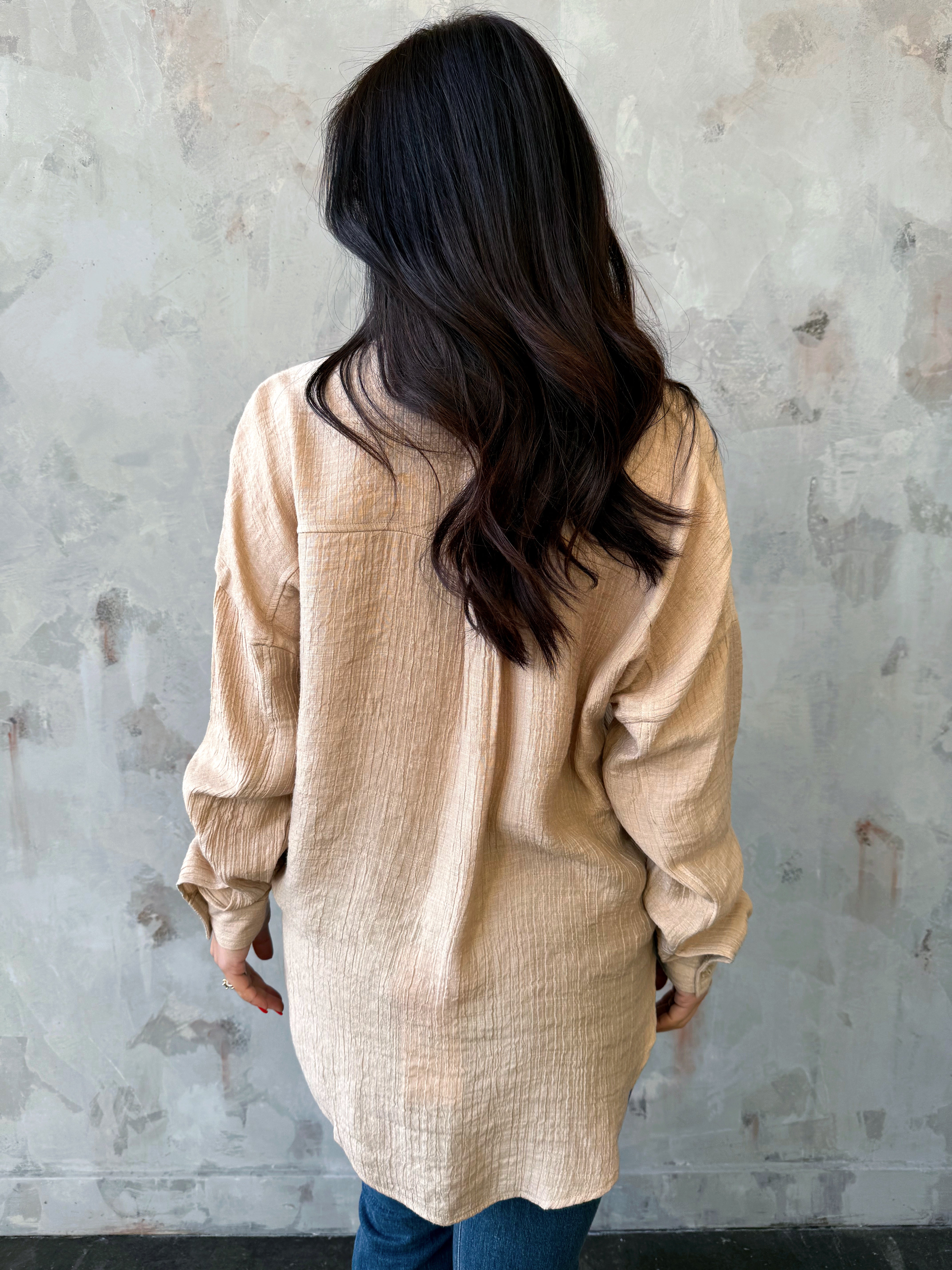 Lila Top - KHAKI - willows clothing L/S SHIRT