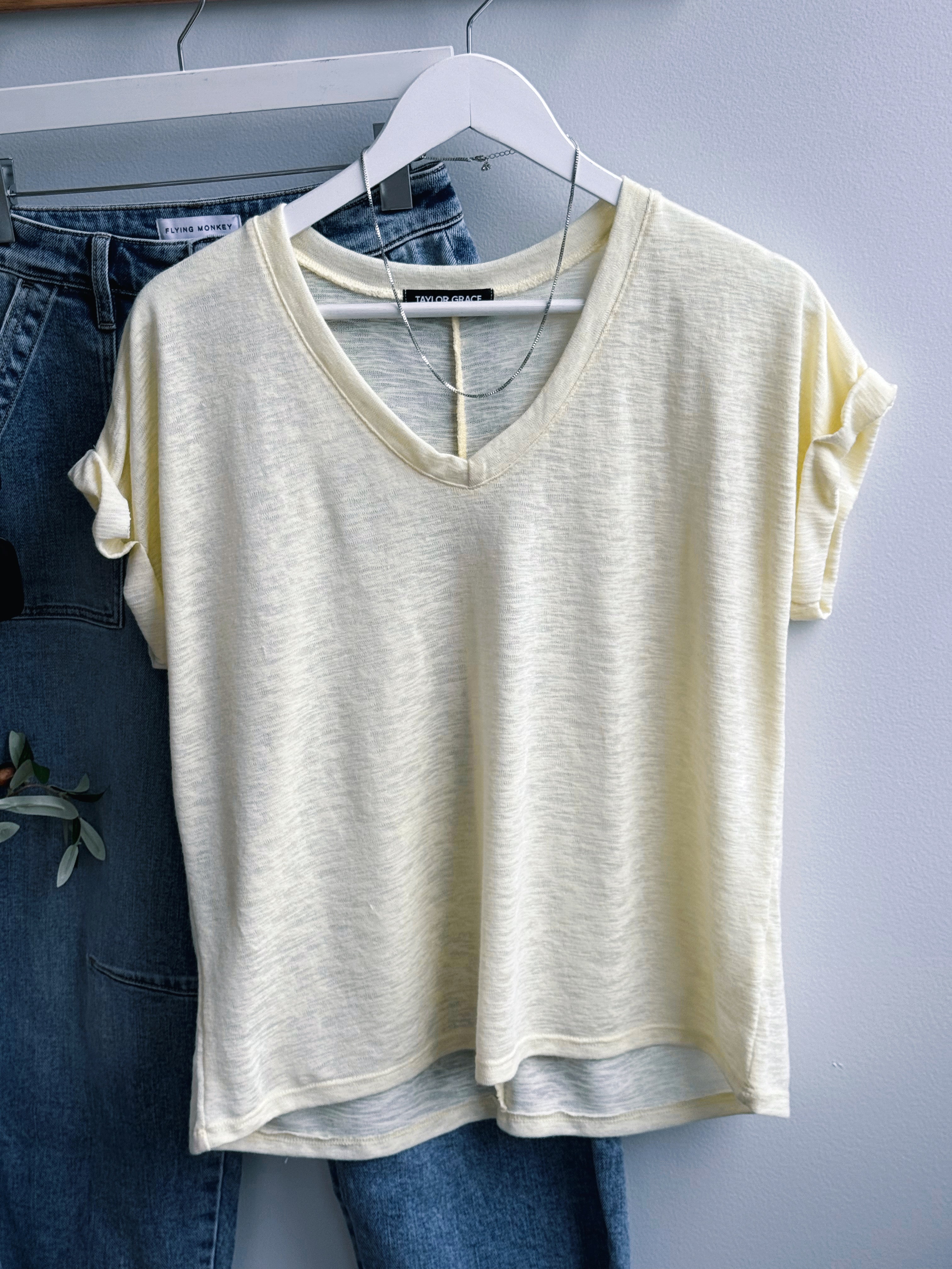 Lillie Tee - BANANA - willows clothing S/S SHIRT