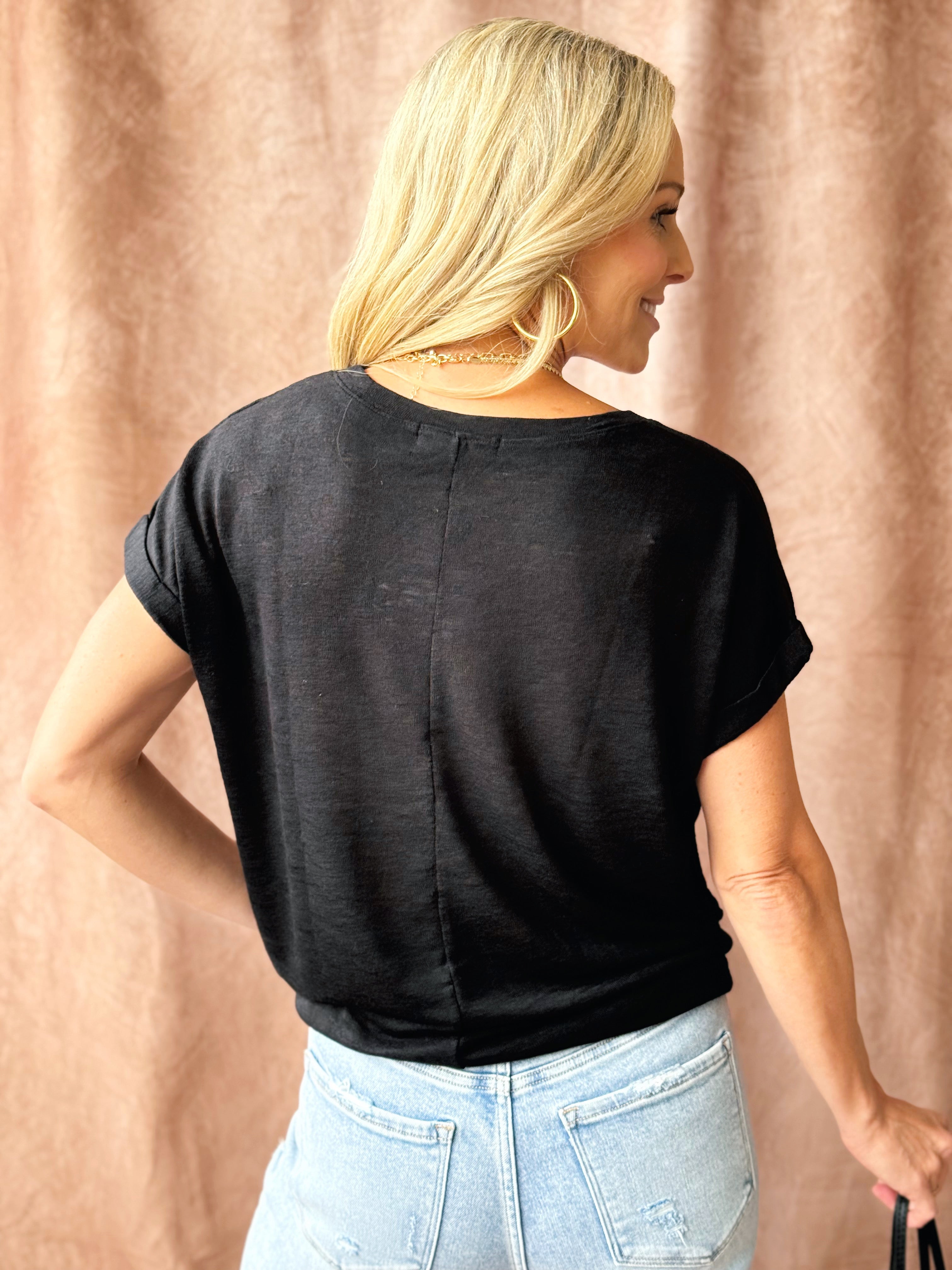 Lillie Tee - BLACK - willows clothing S/S SHIRT