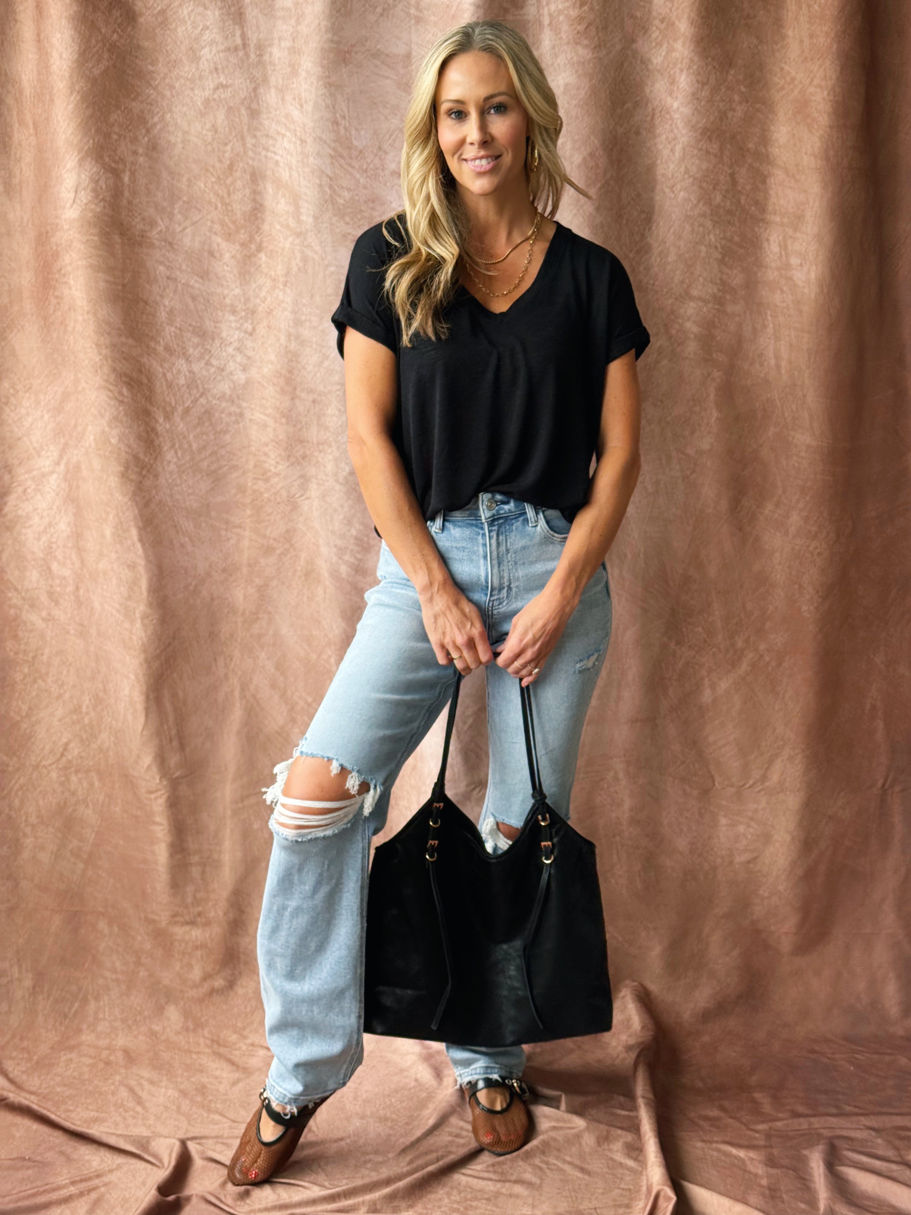 Lillie Tee - BLACK - willows clothing S/S SHIRT