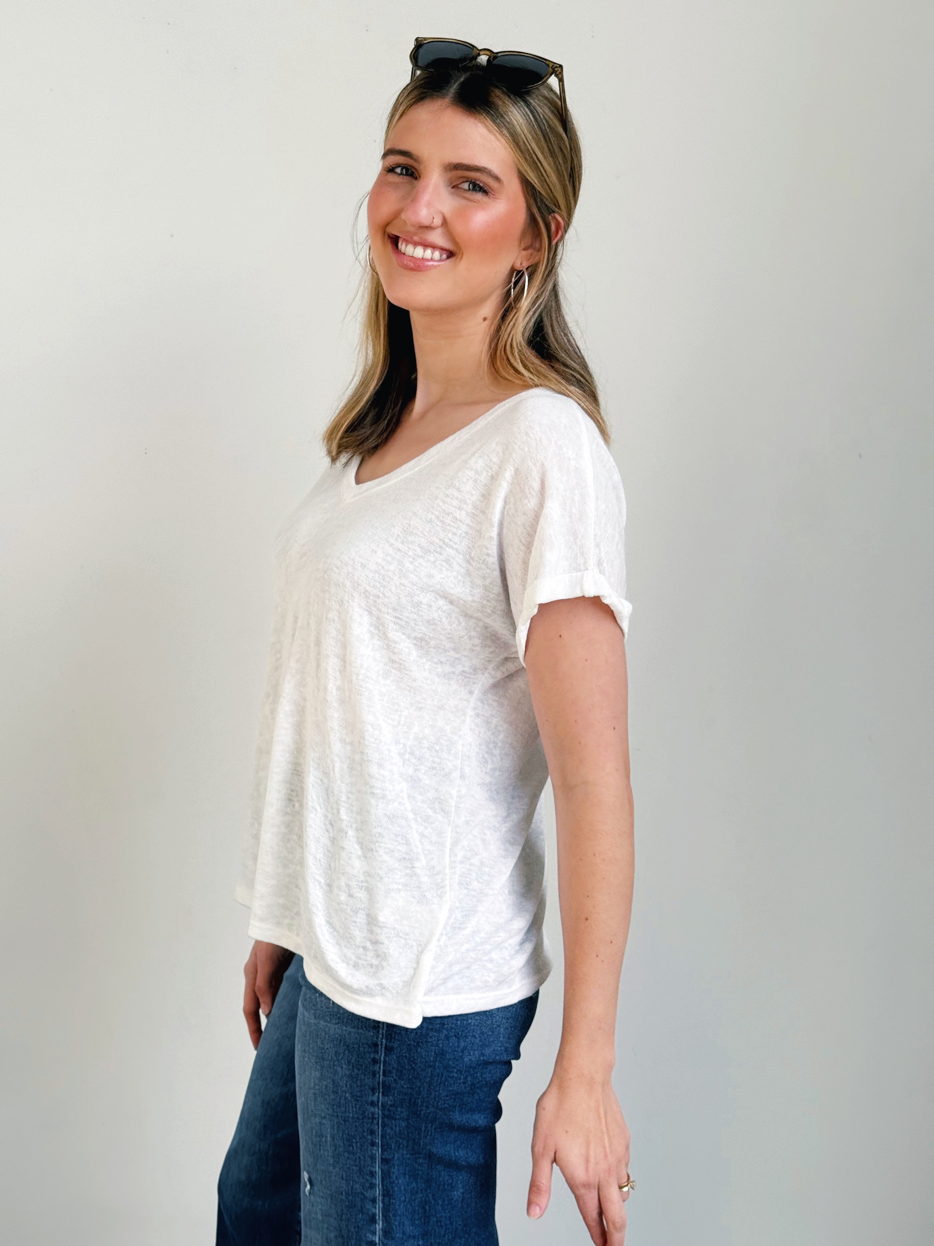 Lillie Tee - IVORY - willows clothing S/S SHIRT