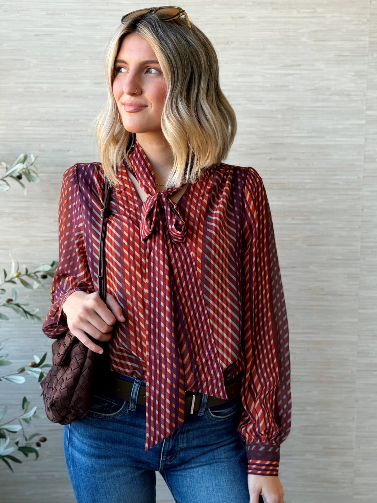 [LIVERPOOL] Dancing Queen Blouse - BURGUNDY/RUST - willows clothing BLOUSE
