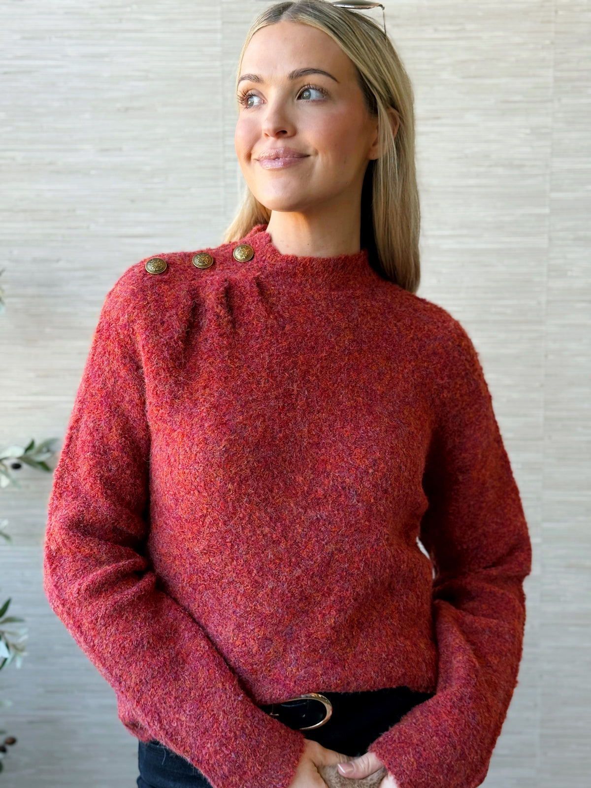 [LIVERPOOL] Elowyn Sweater - RUST MULTI - willows clothing SWEATER