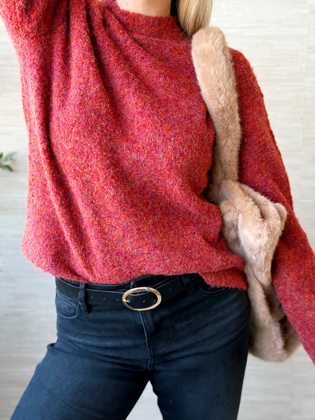 [LIVERPOOL] Elowyn Sweater - RUST MULTI - willows clothing SWEATER