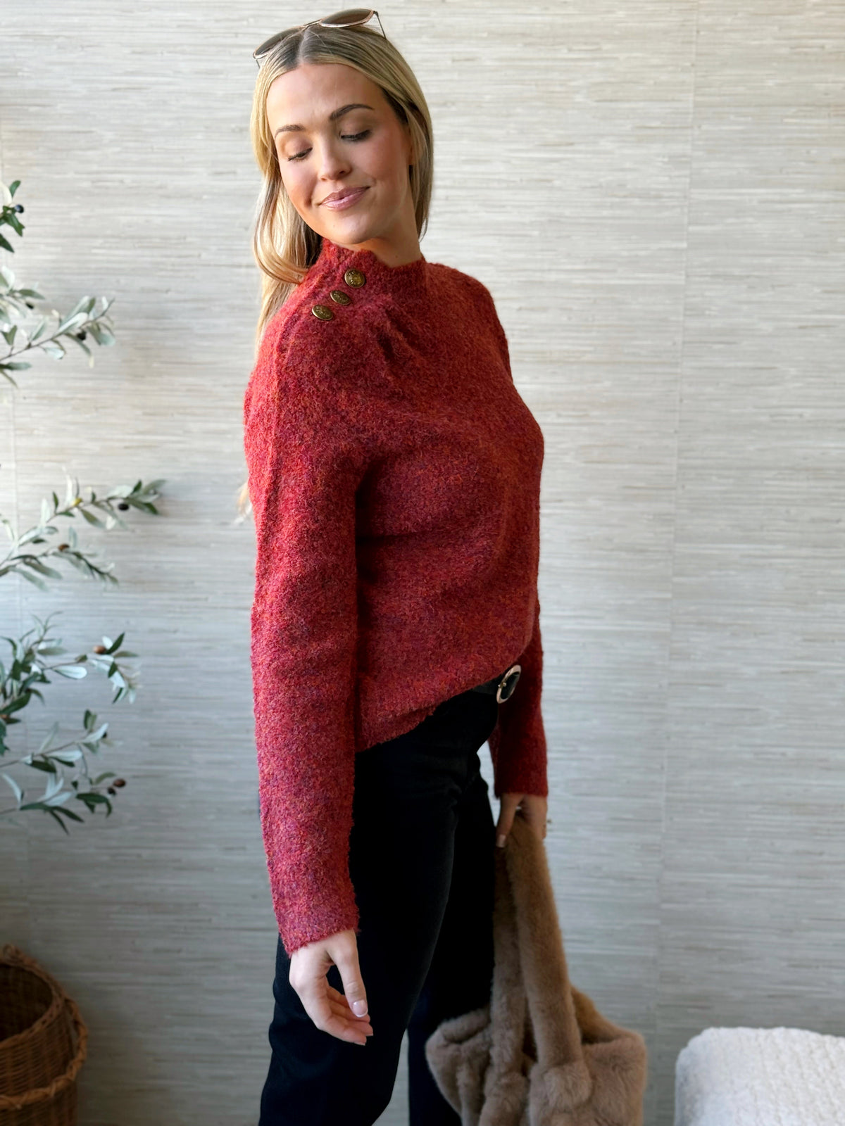 [LIVERPOOL] Elowyn Sweater - RUST MULTI - willows clothing SWEATER