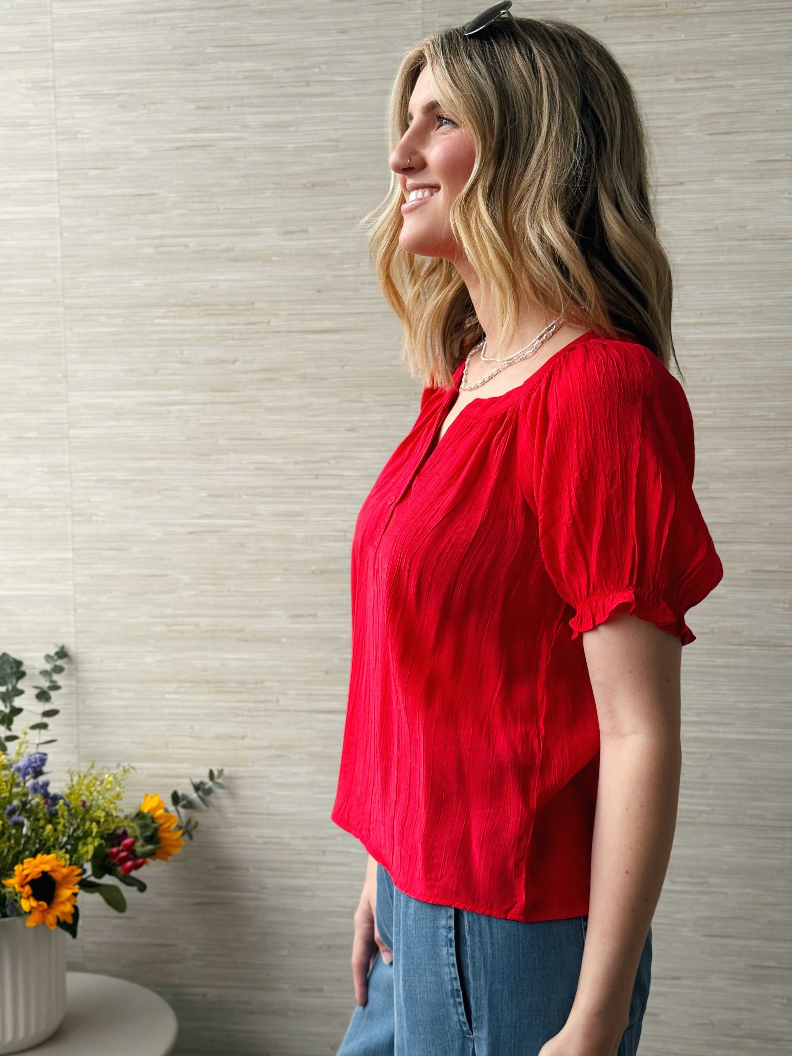 [LIVERPOOL] Kathy Blouse - CHERRY ROSE - willows clothing BLOUSE