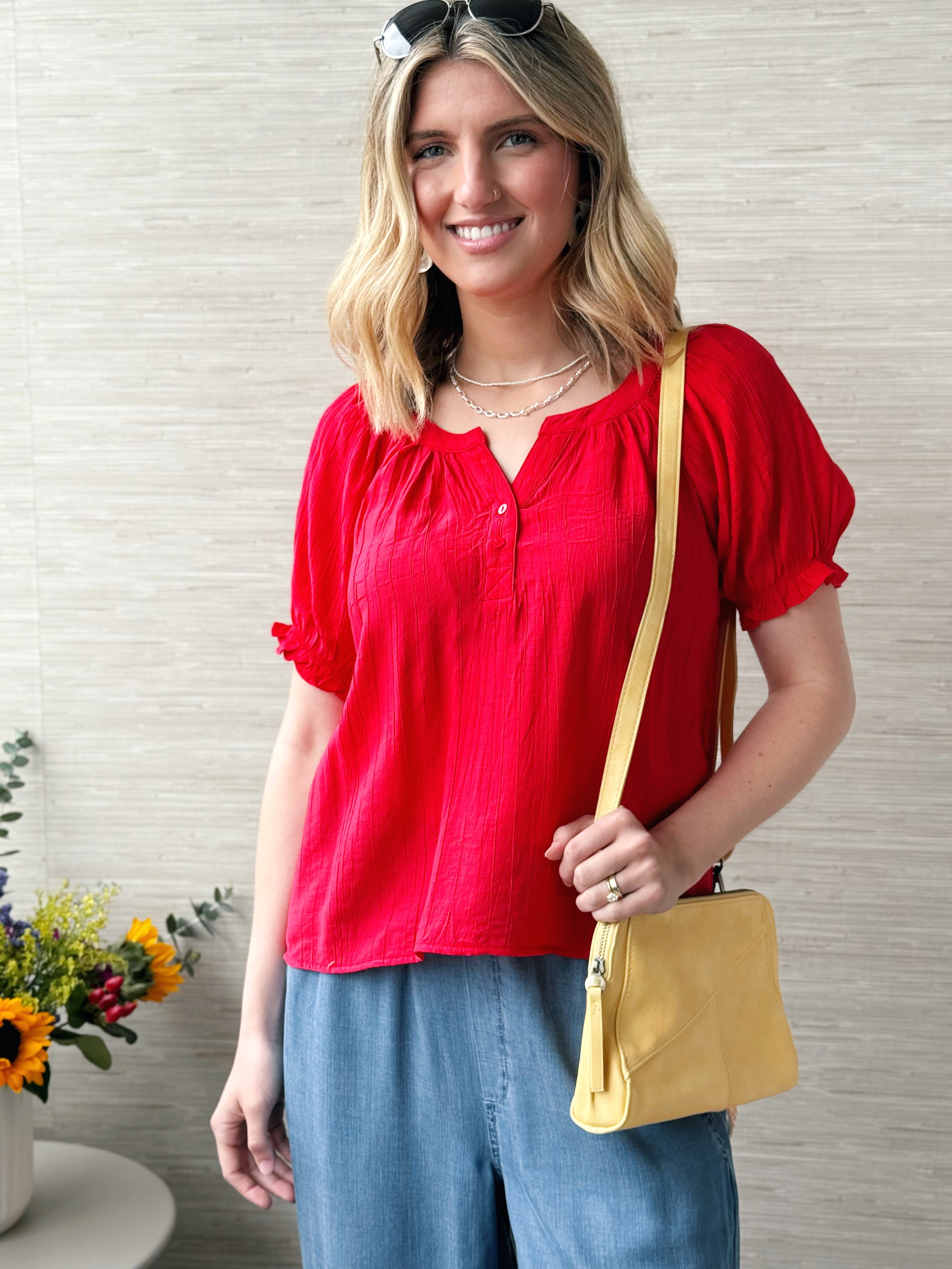 [LIVERPOOL] Kathy Blouse - CHERRY ROSE - willows clothing BLOUSE