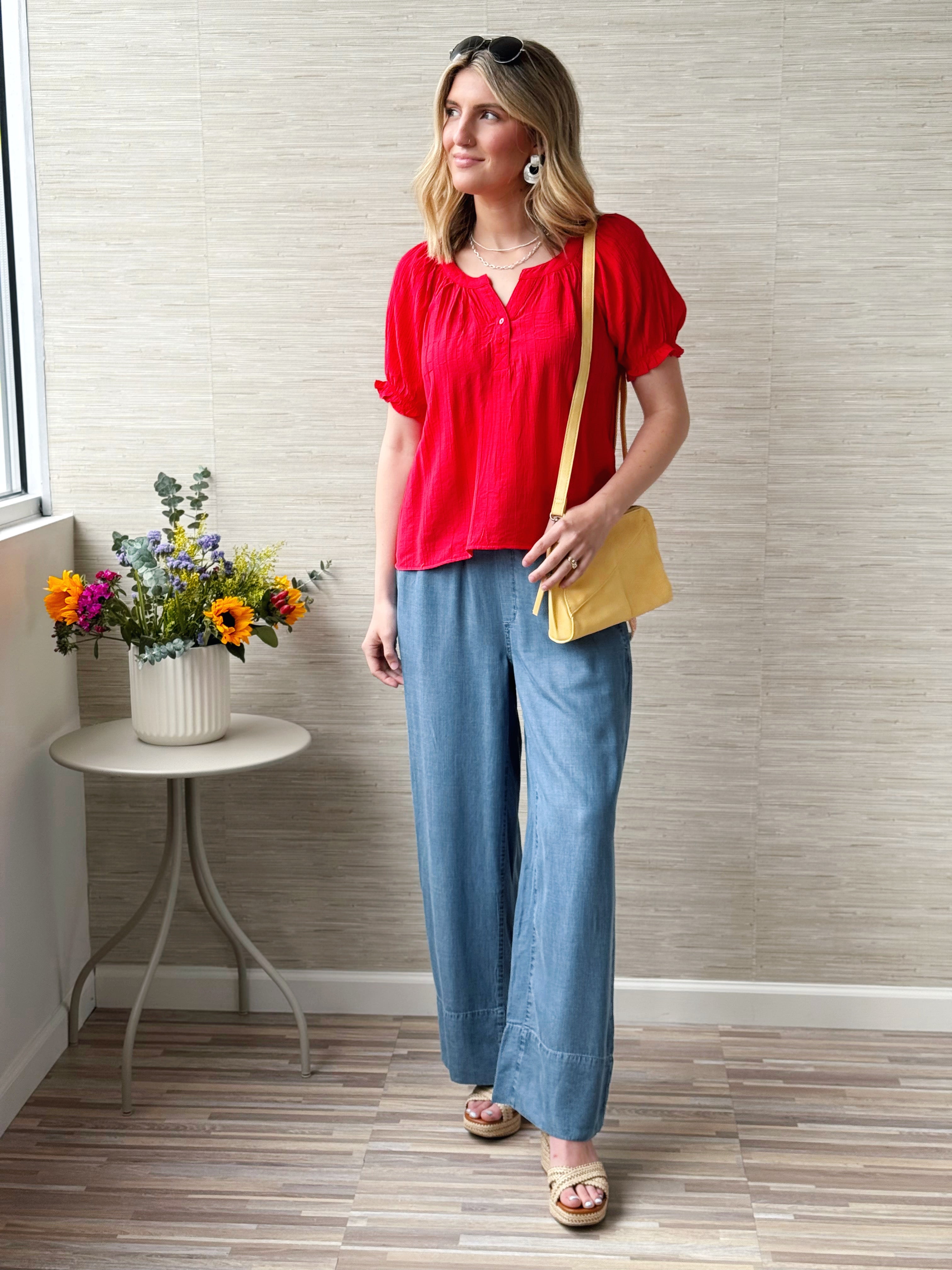 [LIVERPOOL] Kathy Blouse - CHERRY ROSE - willows clothing BLOUSE