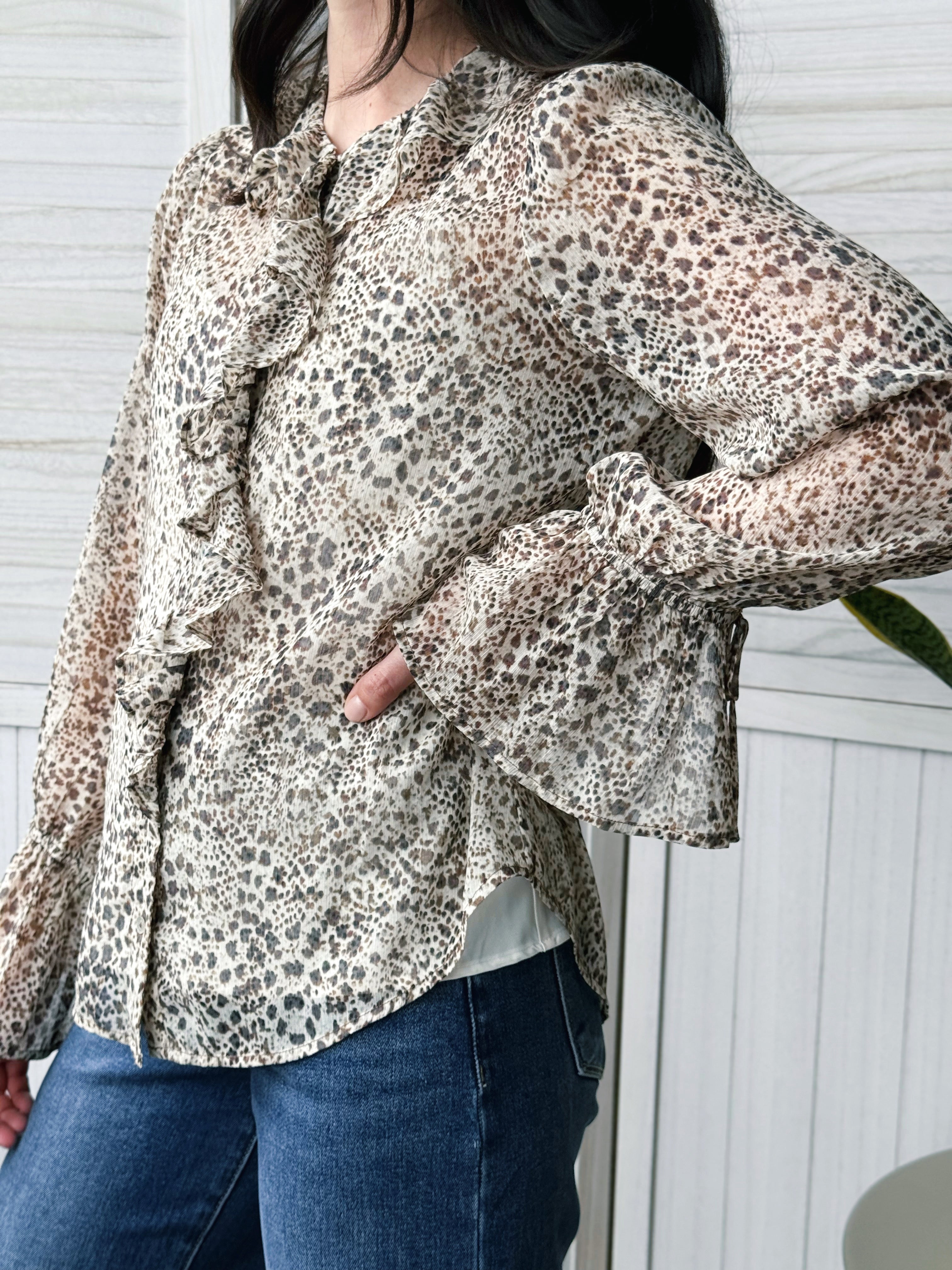 [LIVERPOOL] Kristina Blouse - BROWN ANIMAL - willows clothing BLOUSE