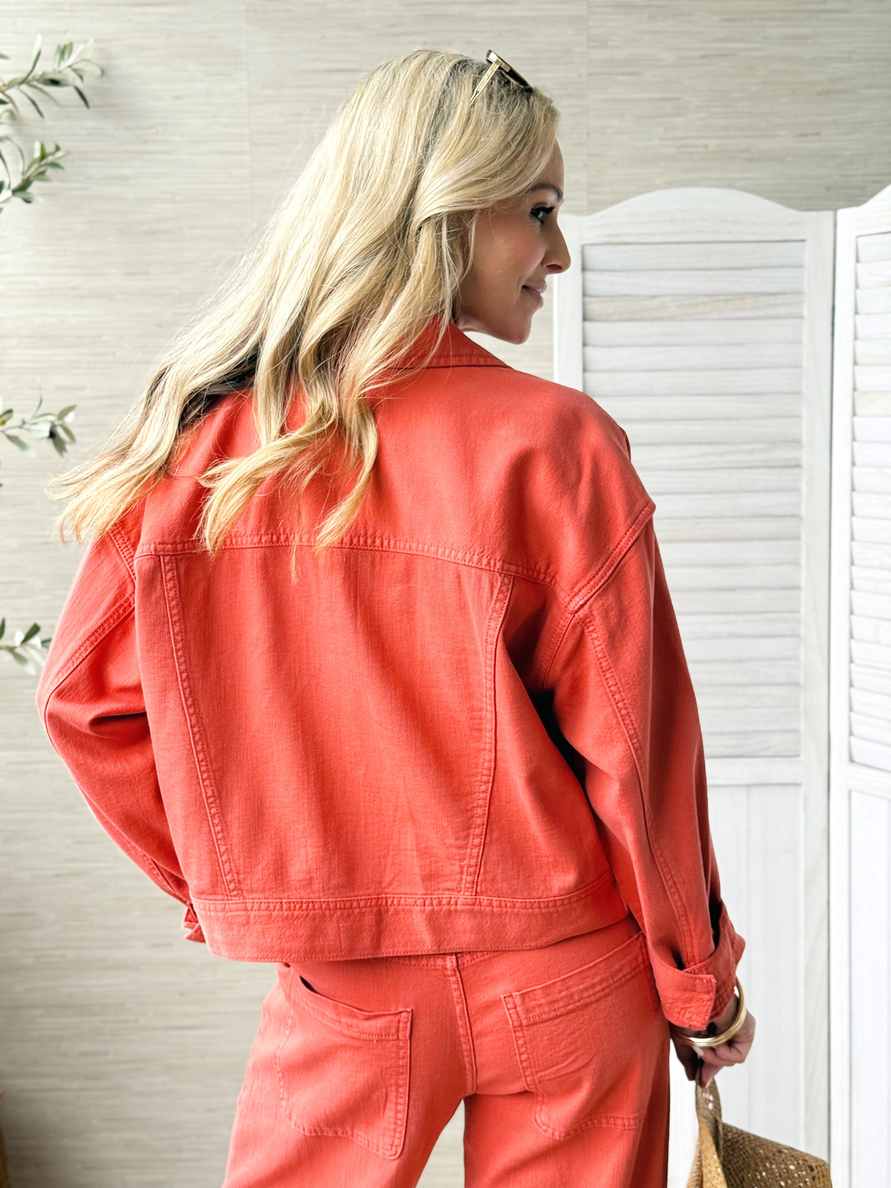 [LIVERPOOL] Marlise Jacket - RED CLAY - willows clothing DENIM JACKET
