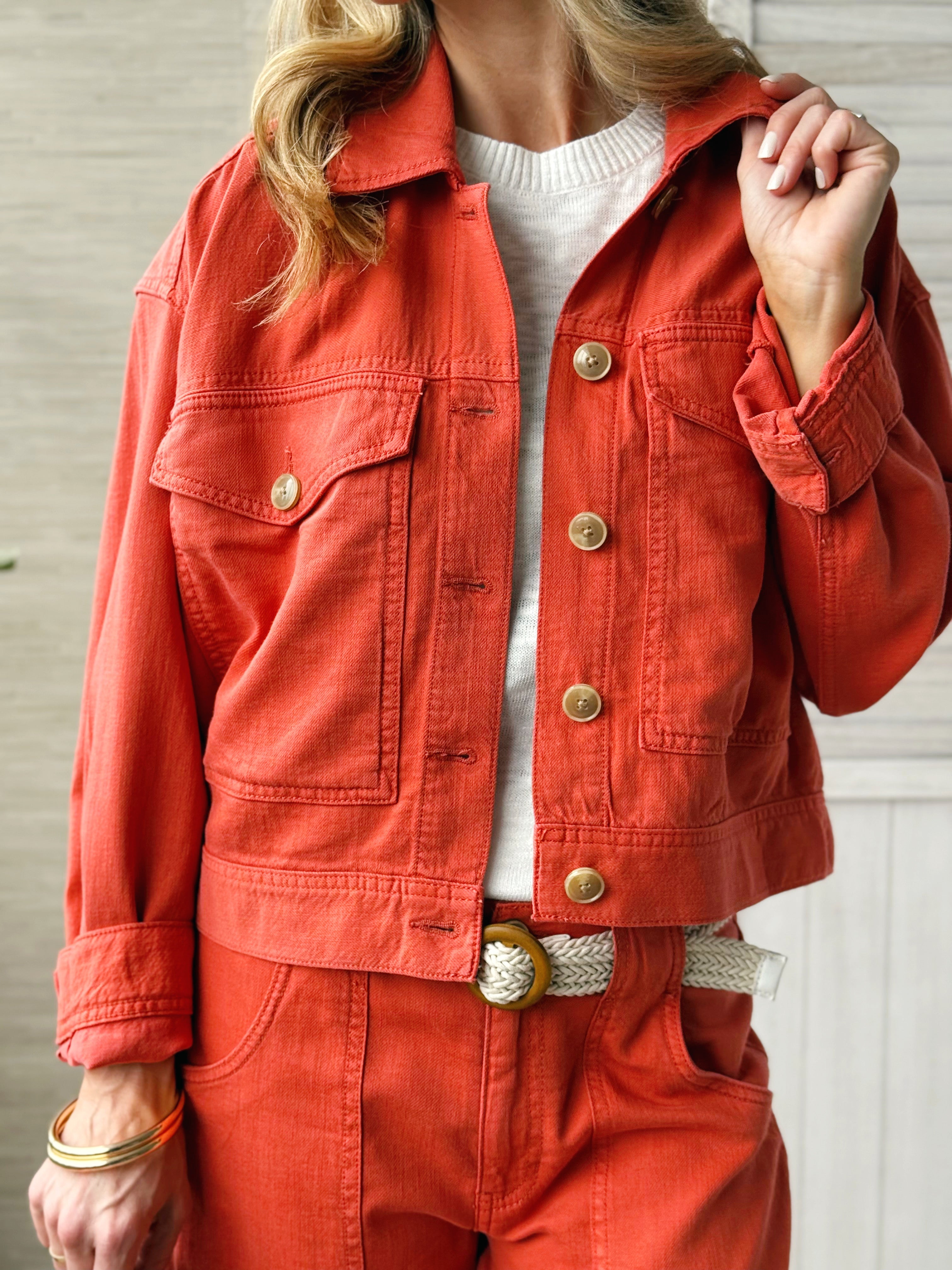 [LIVERPOOL] Marlise Jacket - RED CLAY - willows clothing DENIM JACKET