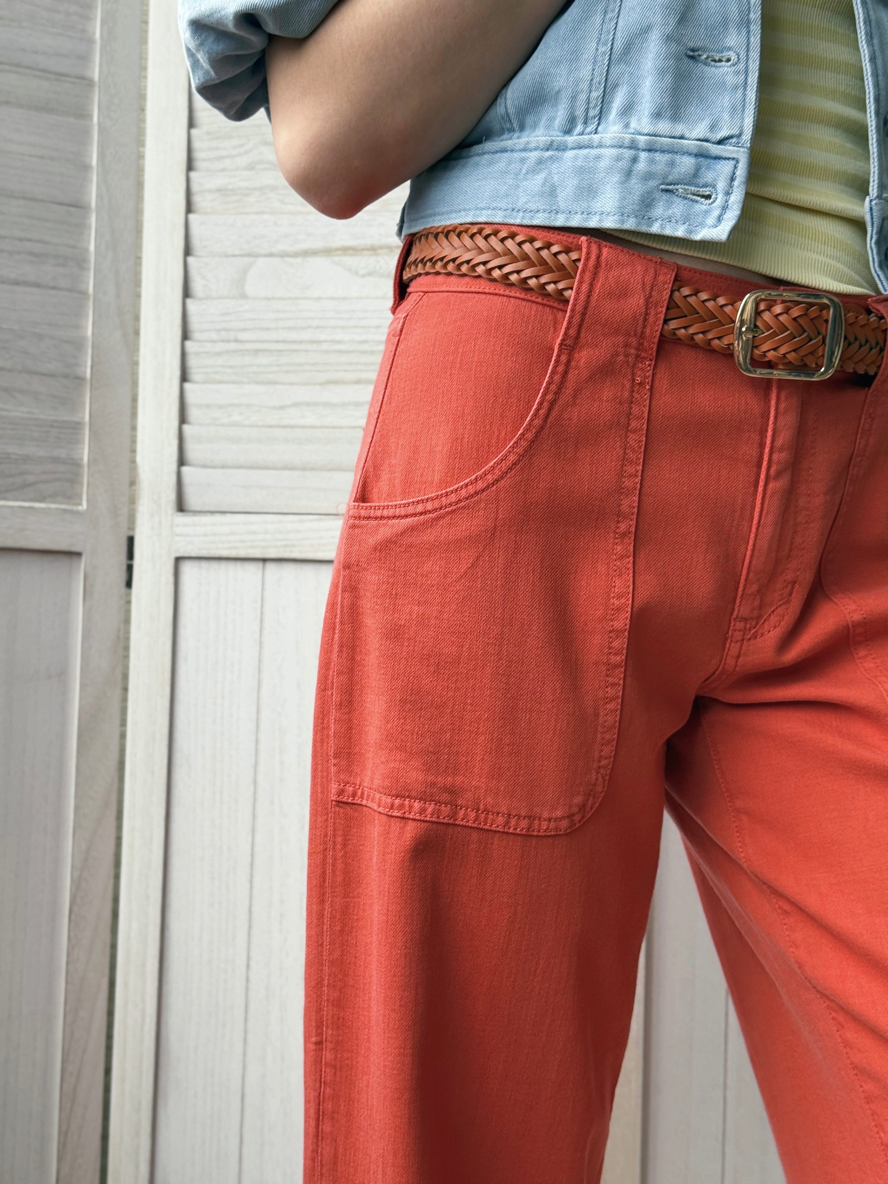 [LIVERPOOL] Marlise Pants - RED CLAY - willows clothing CROP WIDE LEG