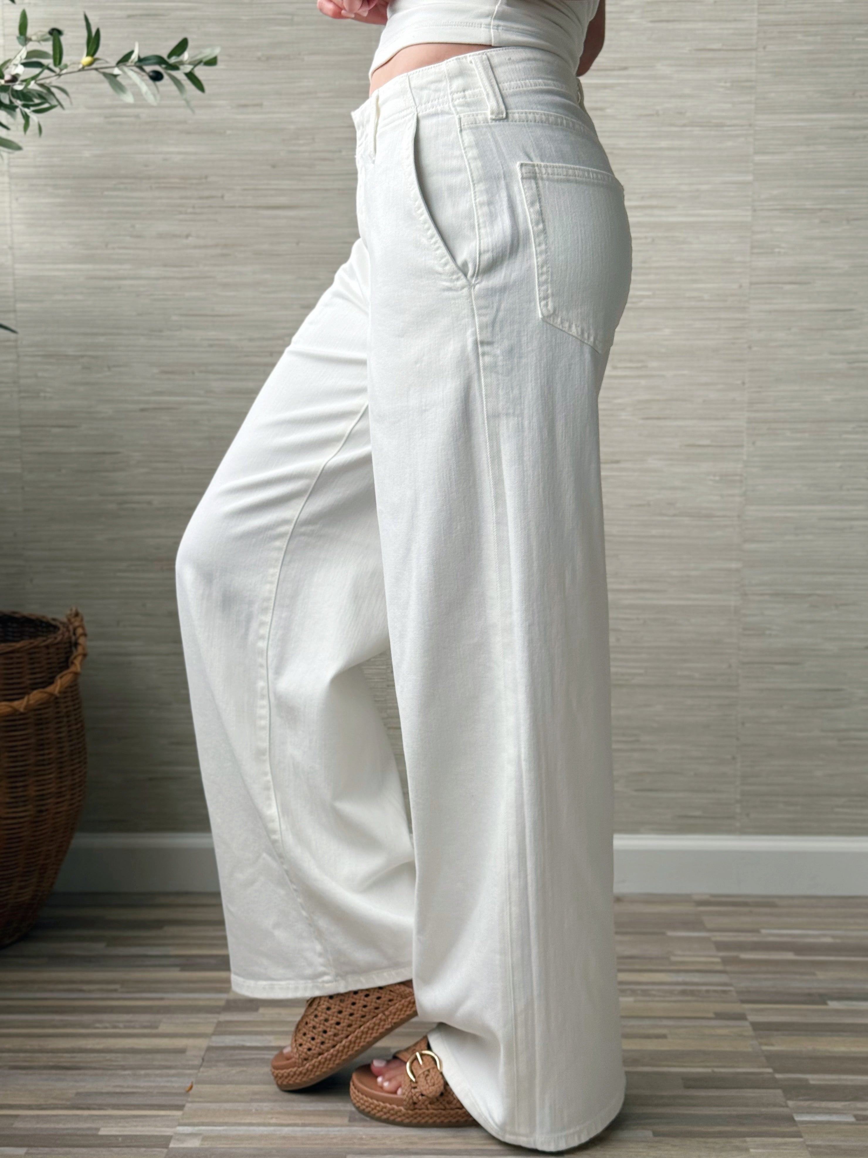 [LIVERPOOL] Nanette Jean - WHITE - willows clothing WIDE LEG