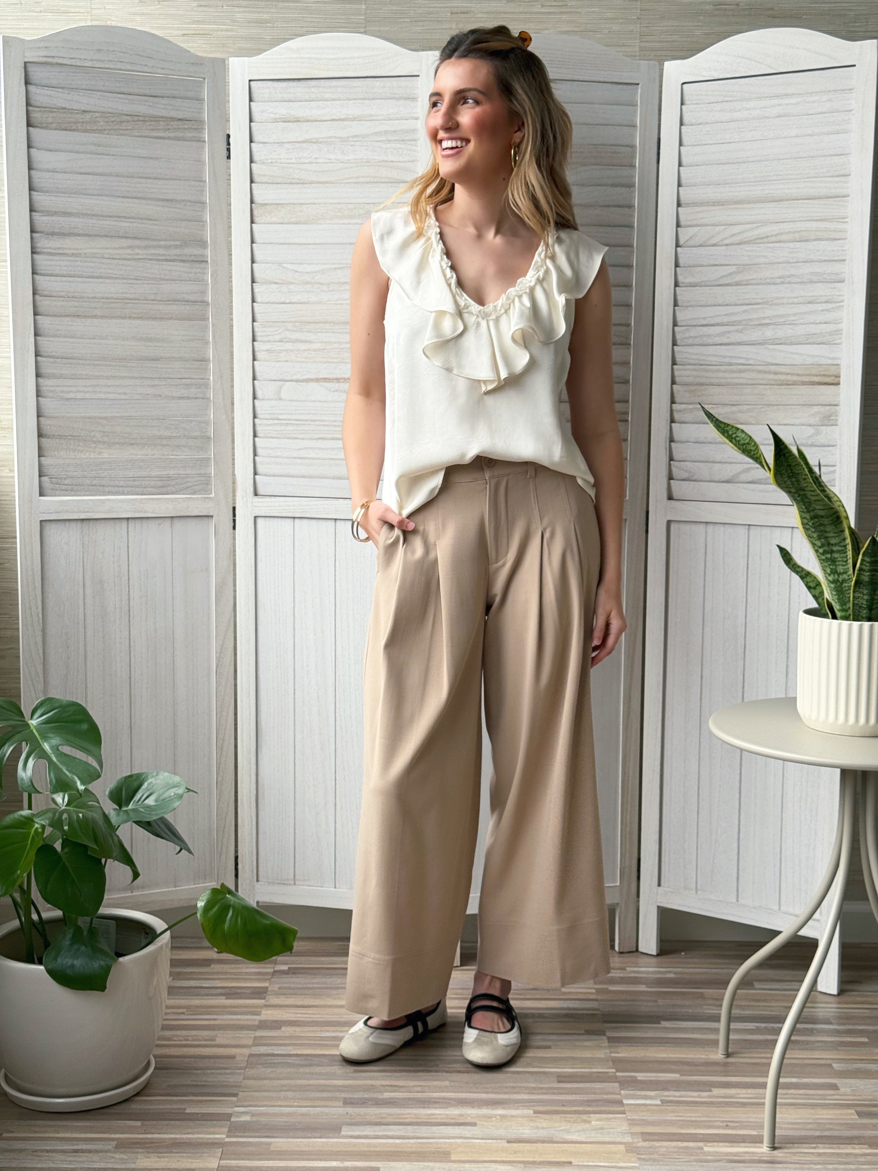 [LIVERPOOL] Riah Blouse - FRENCH VANILLA - willows clothing TANK