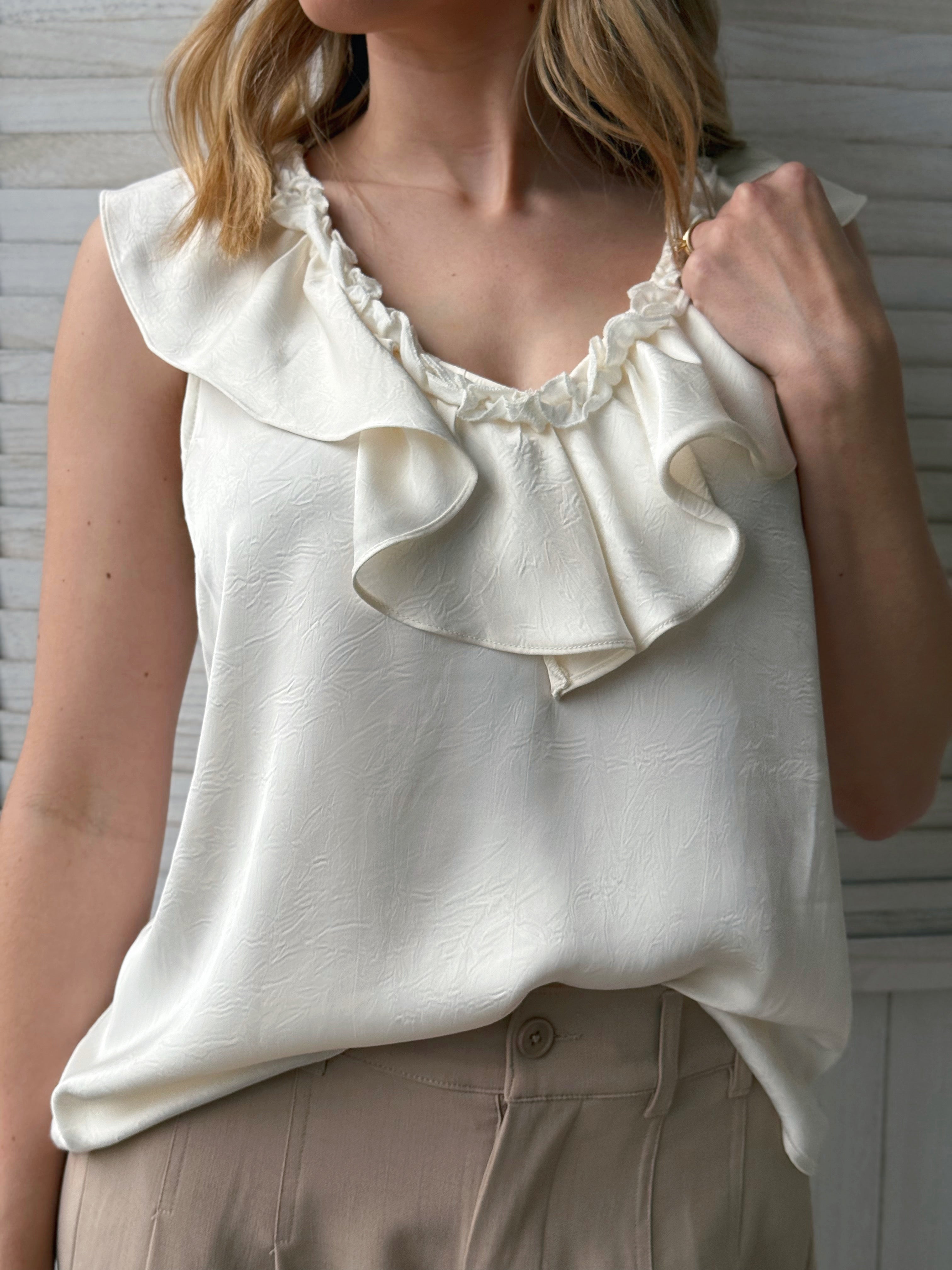 [LIVERPOOL] Riah Blouse - FRENCH VANILLA - willows clothing TANK