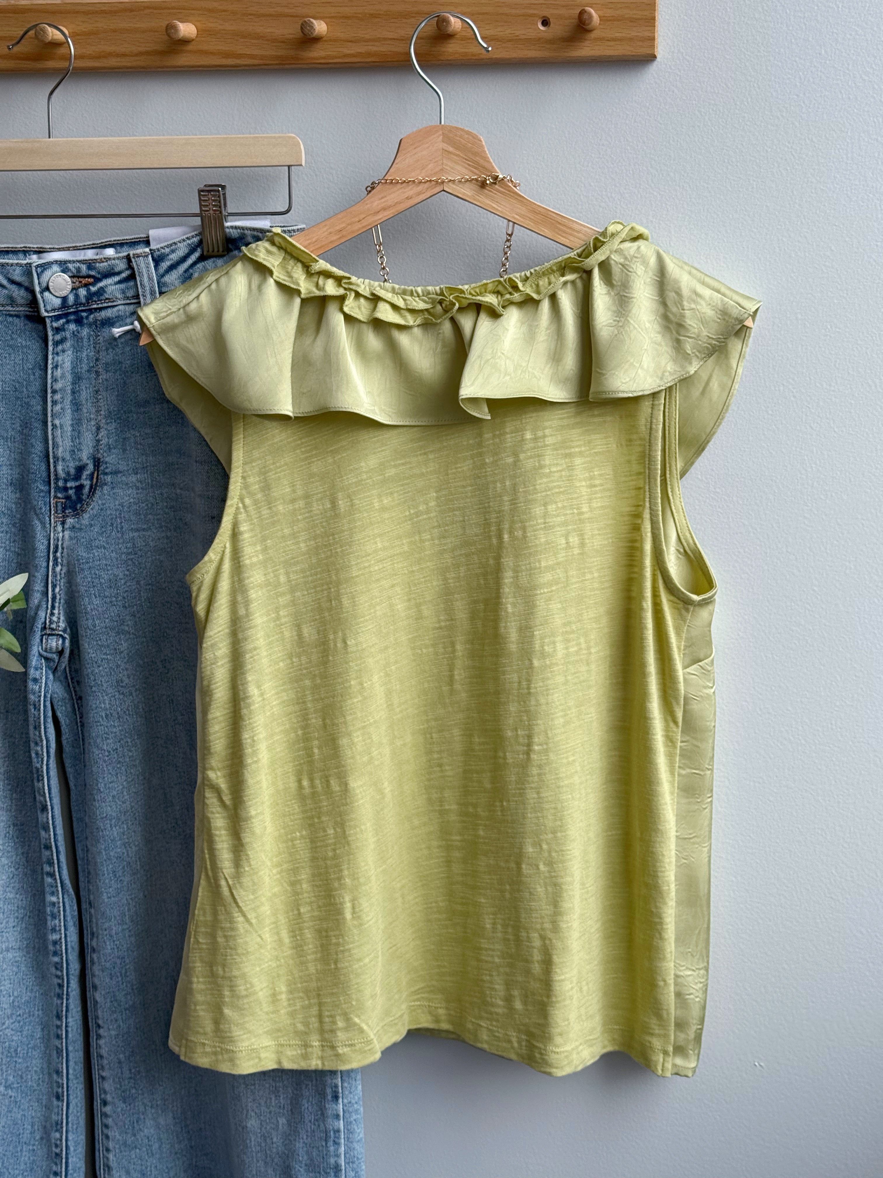 [LIVERPOOL] Riah Blouse - LIME CREMA - willows clothing TANK