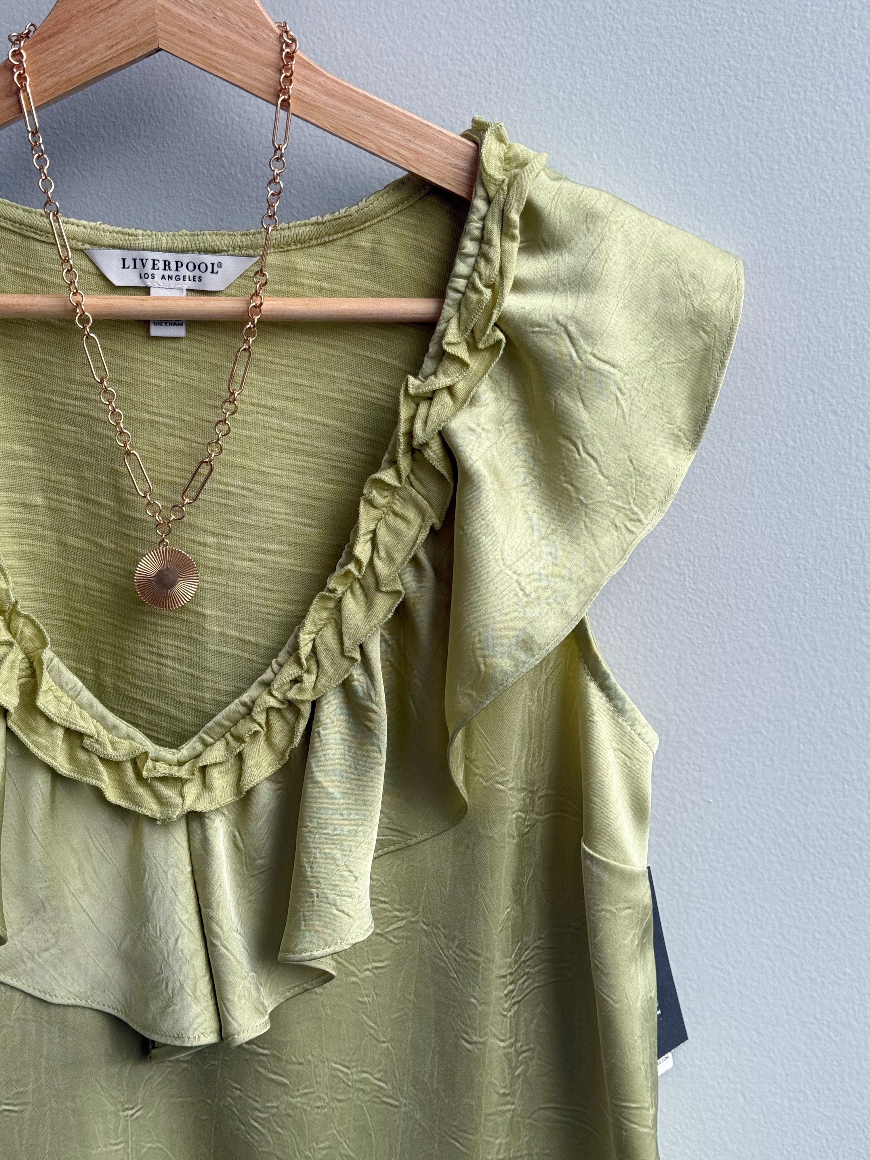 [LIVERPOOL] Riah Blouse - LIME CREMA - willows clothing TANK