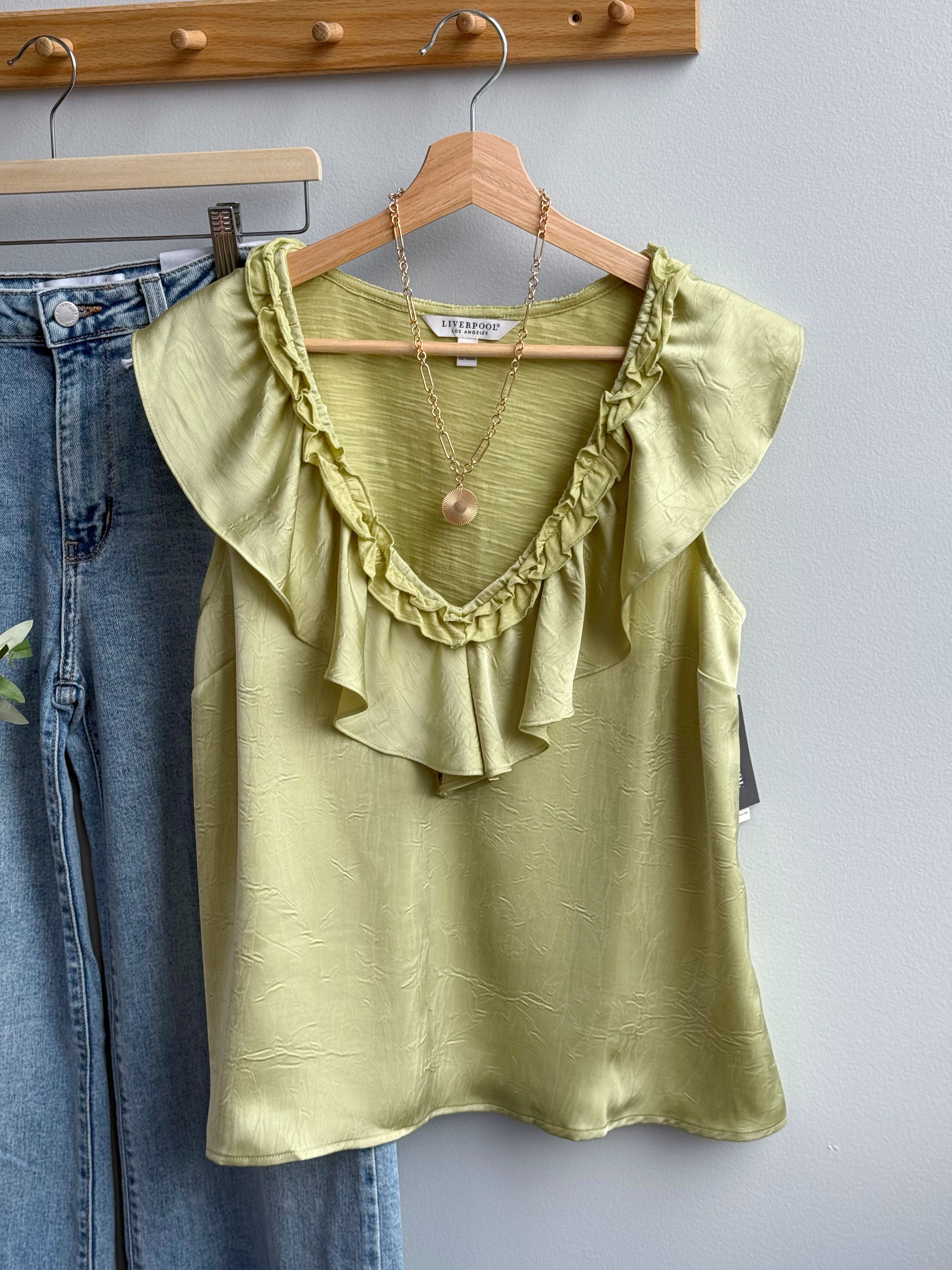 [LIVERPOOL] Riah Blouse - LIME CREMA - willows clothing TANK
