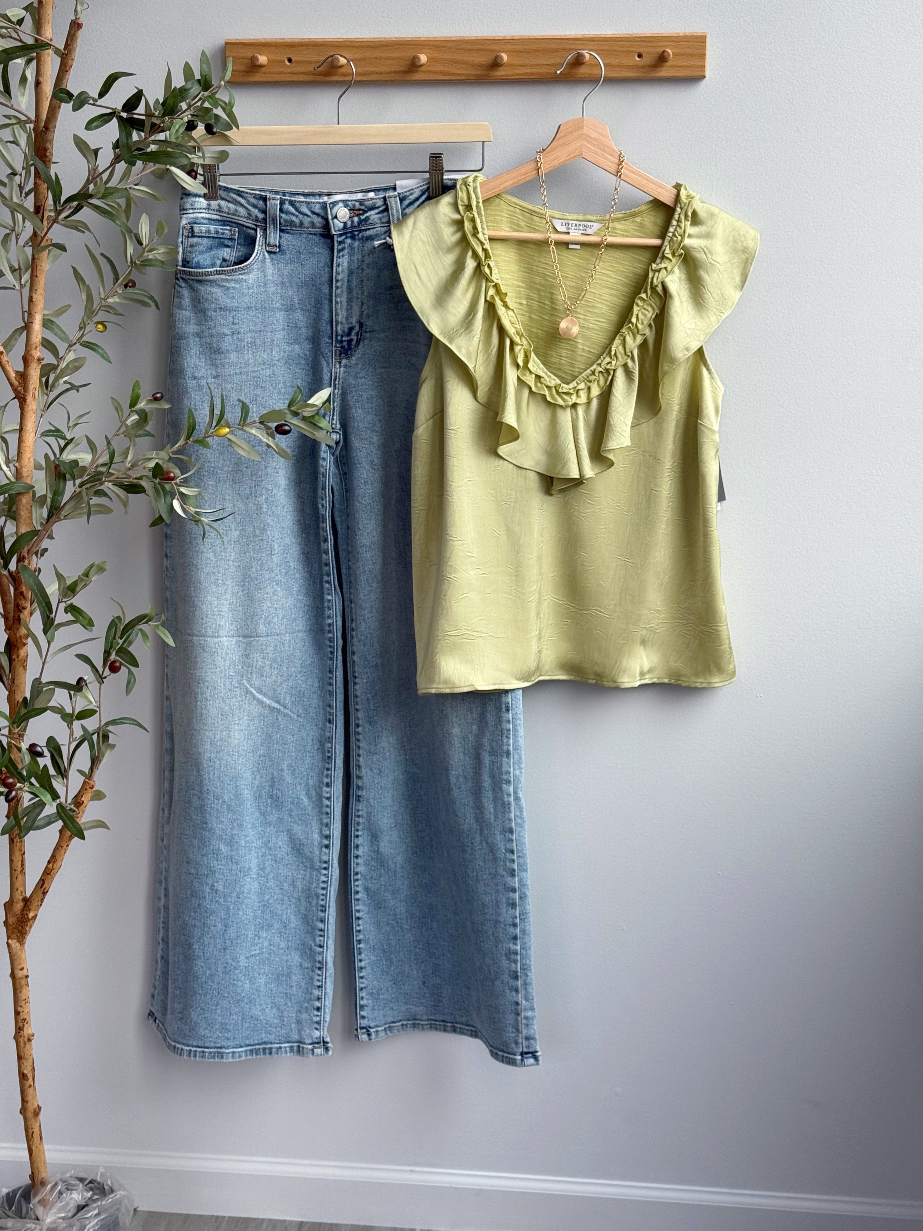 [LIVERPOOL] Riah Blouse - LIME CREMA - willows clothing TANK